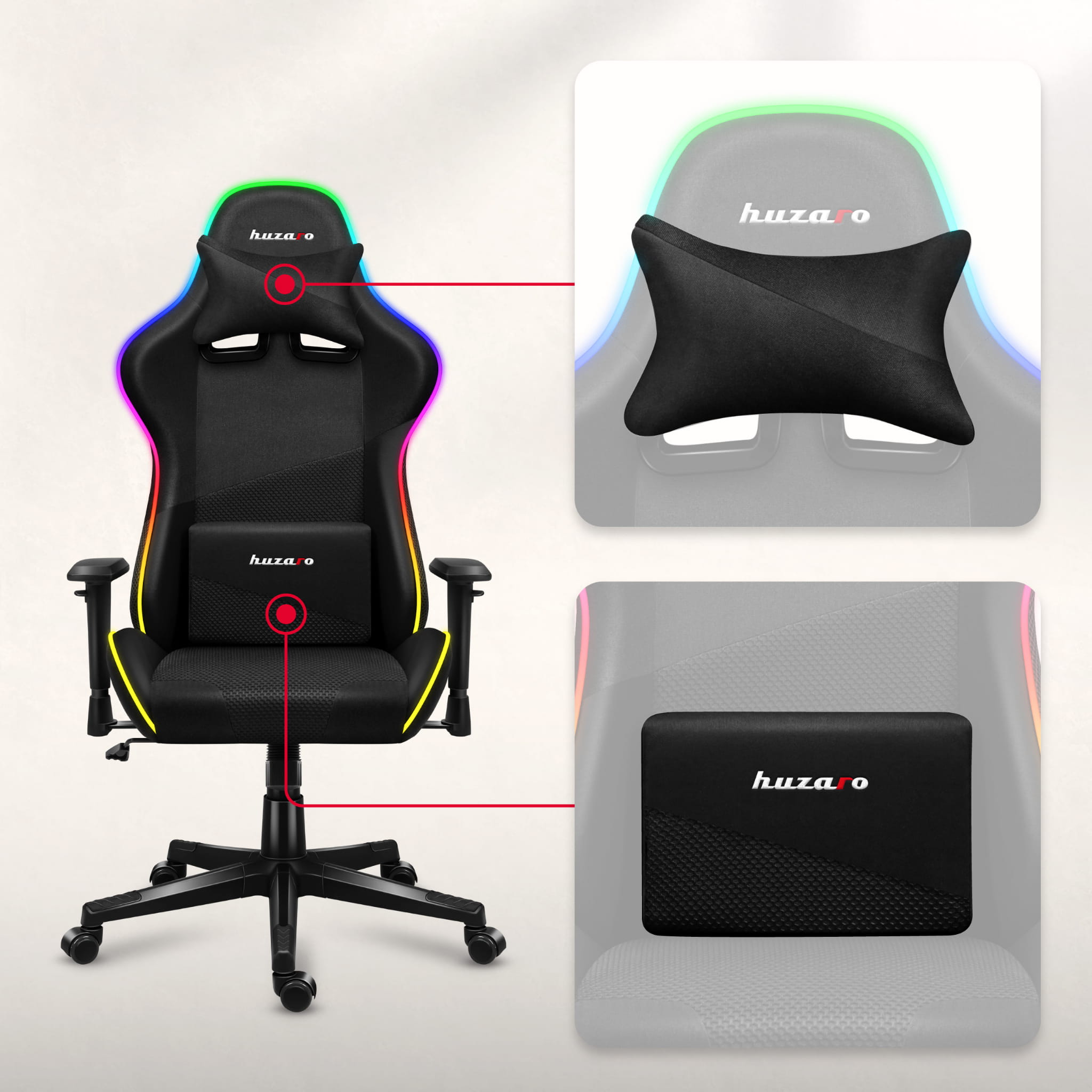 Herní židle Huzaro FORCE 6.3 RGB MESH 