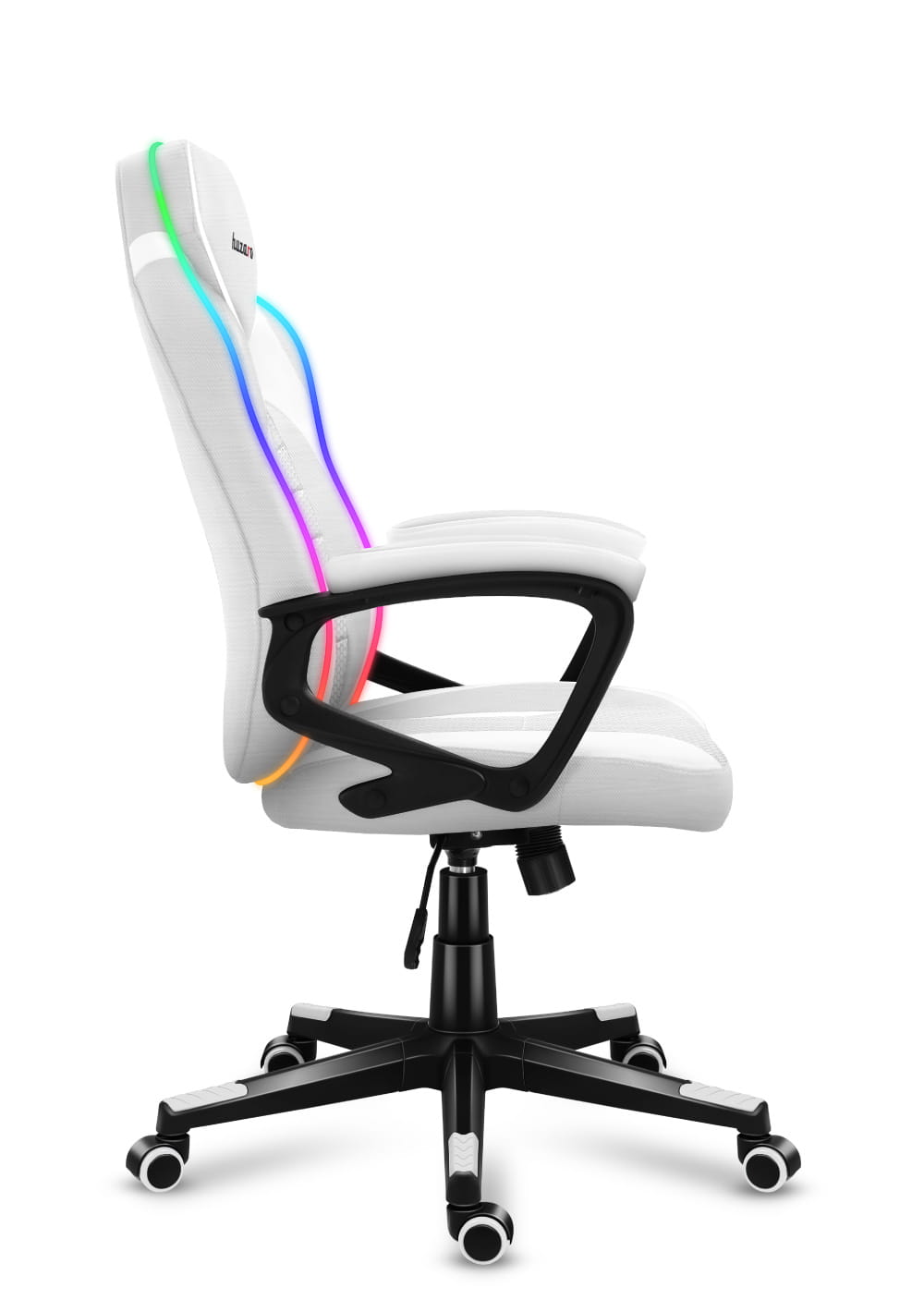 Herní židle Huzaro Force 2.5 RGB s bílým síťovaným podsvícením 