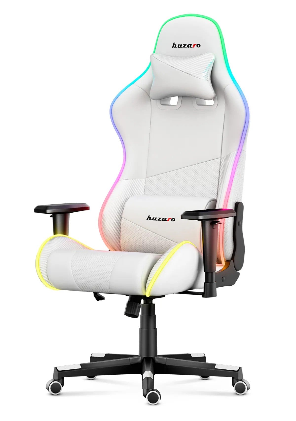Herní židle HUZARO FORCE 6.2 s bílým RGB LED podsvícením 