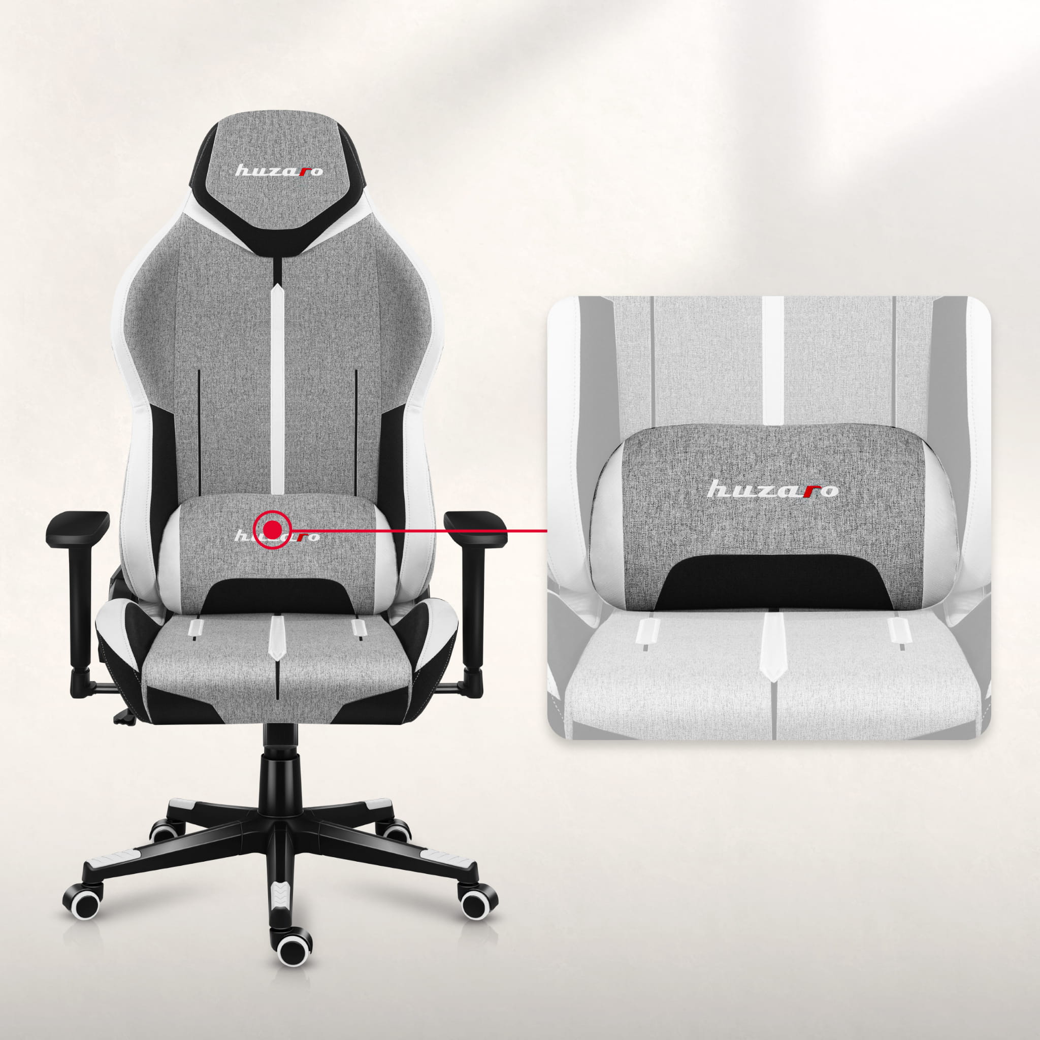 Herní židle HUZARO FORCE 7.9 šedá síťovina 