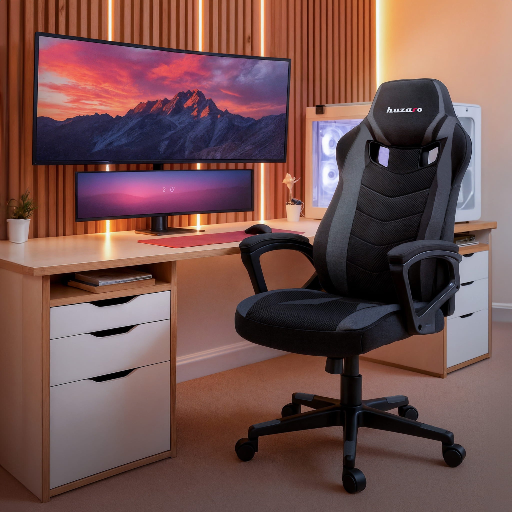 Herní židle Huzaro FORCE 2.5 šedá síťovina 