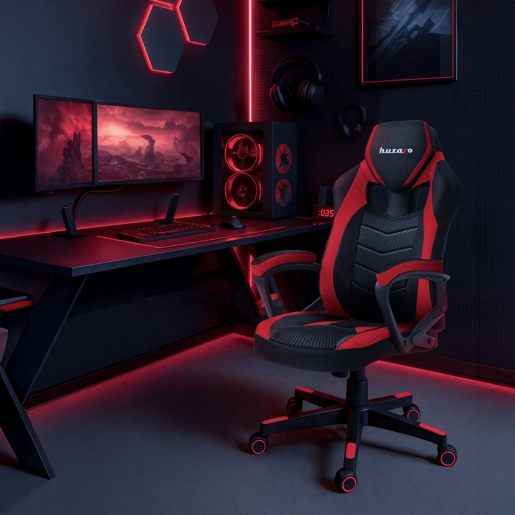 Herní židle HUZARO FORCE 2.5 Red Mesh 