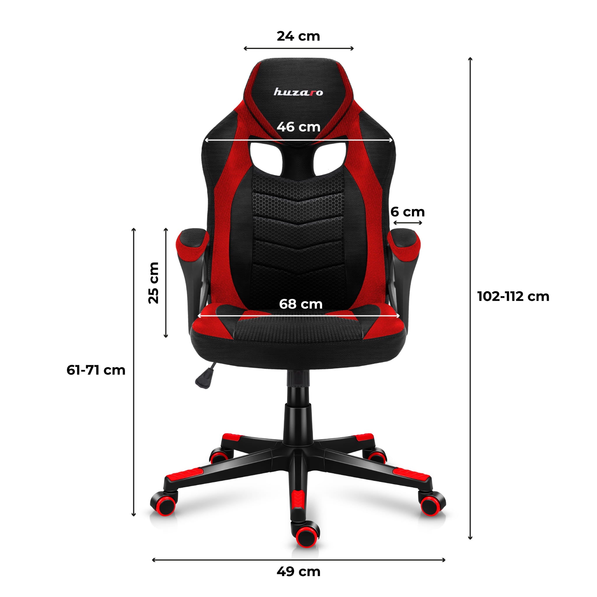 Herní židle HUZARO FORCE 2.5 Red Mesh 