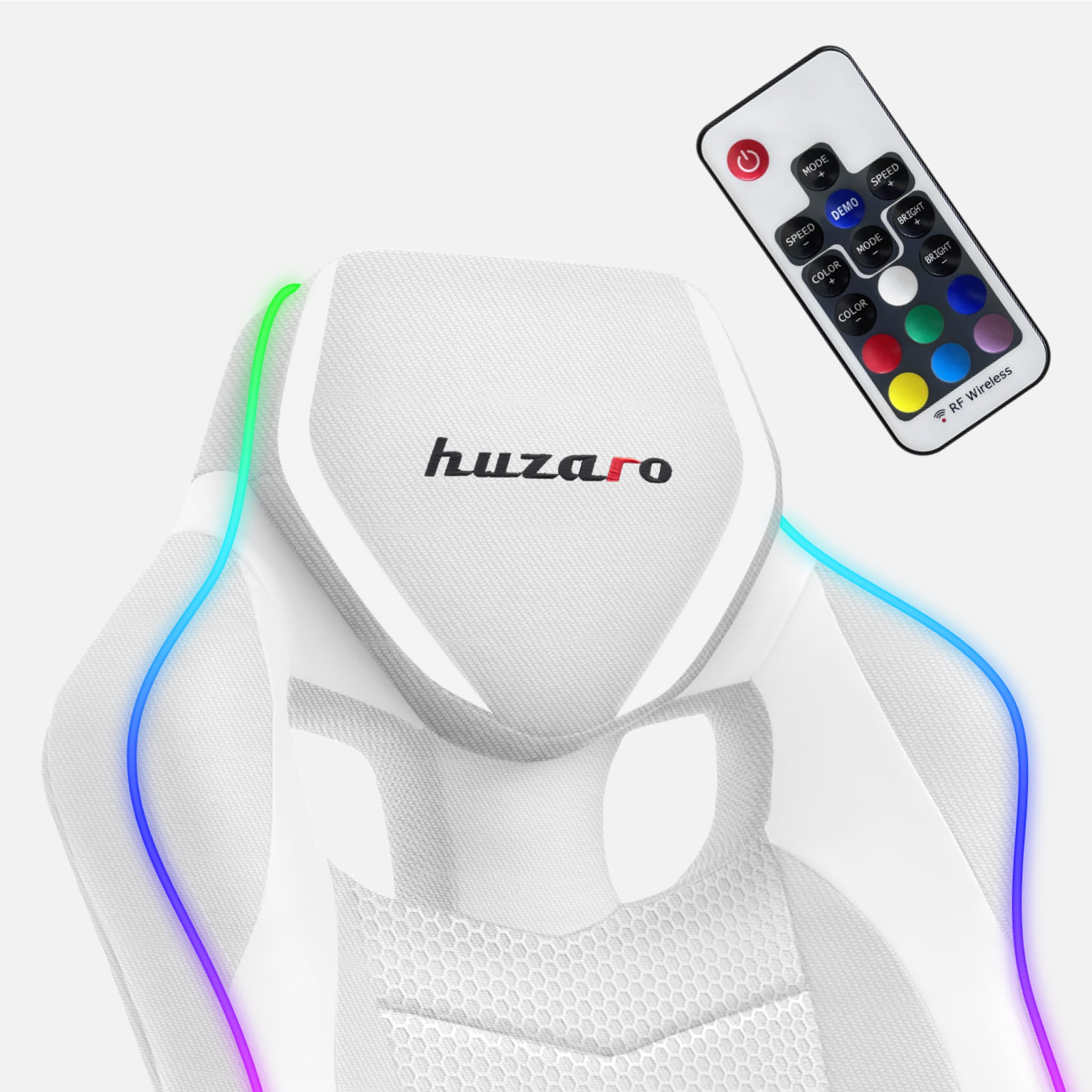 Herní židle Huzaro Force 2.5 RGB s bílým síťovaným podsvícením 