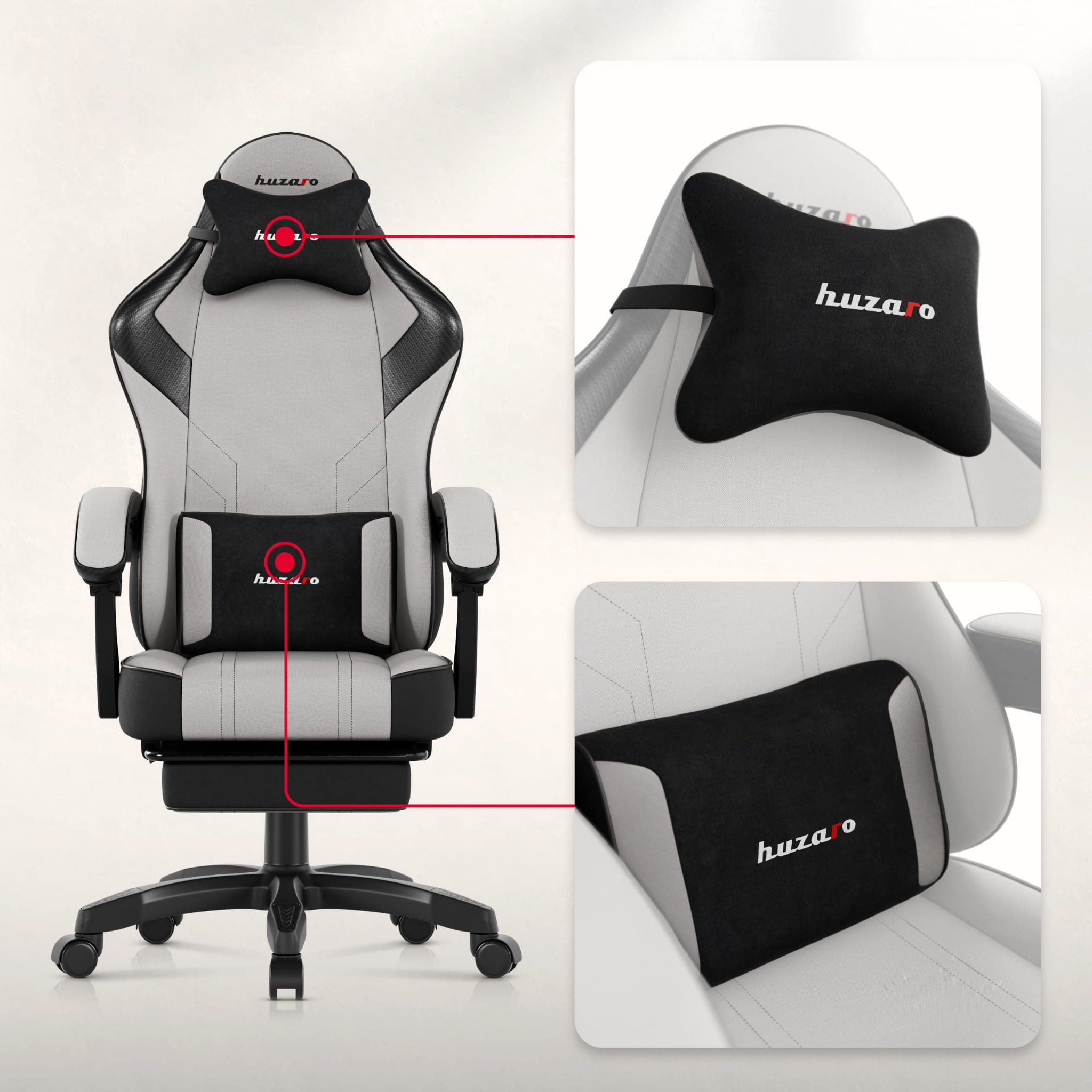 Herní židle Huzaro Force 3.7 šedá 