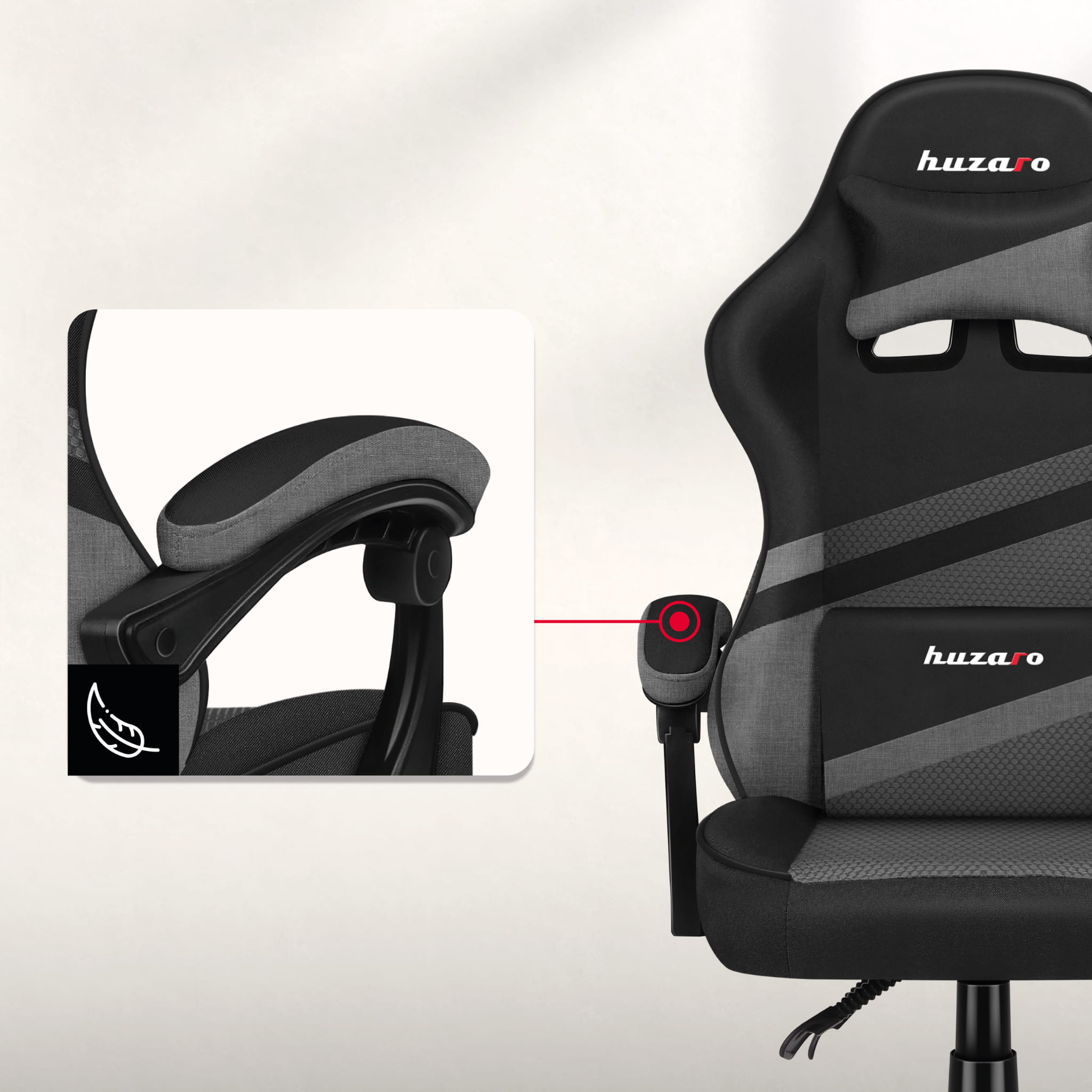 Herní židle HUZARO FORCE 4.4 šedá síťovina 