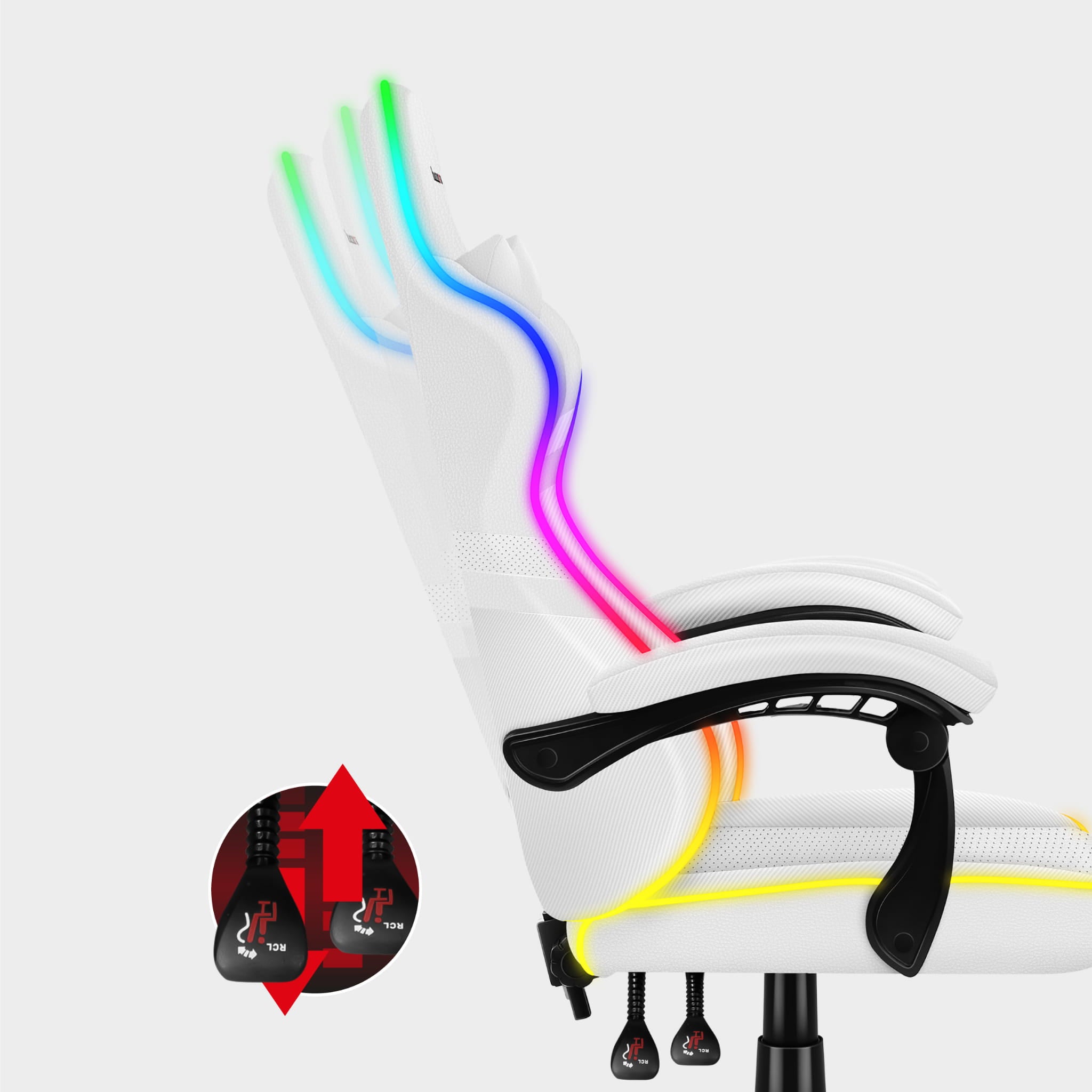 Herní židle HUZARO FORCE 4.4 RGB bílá 
