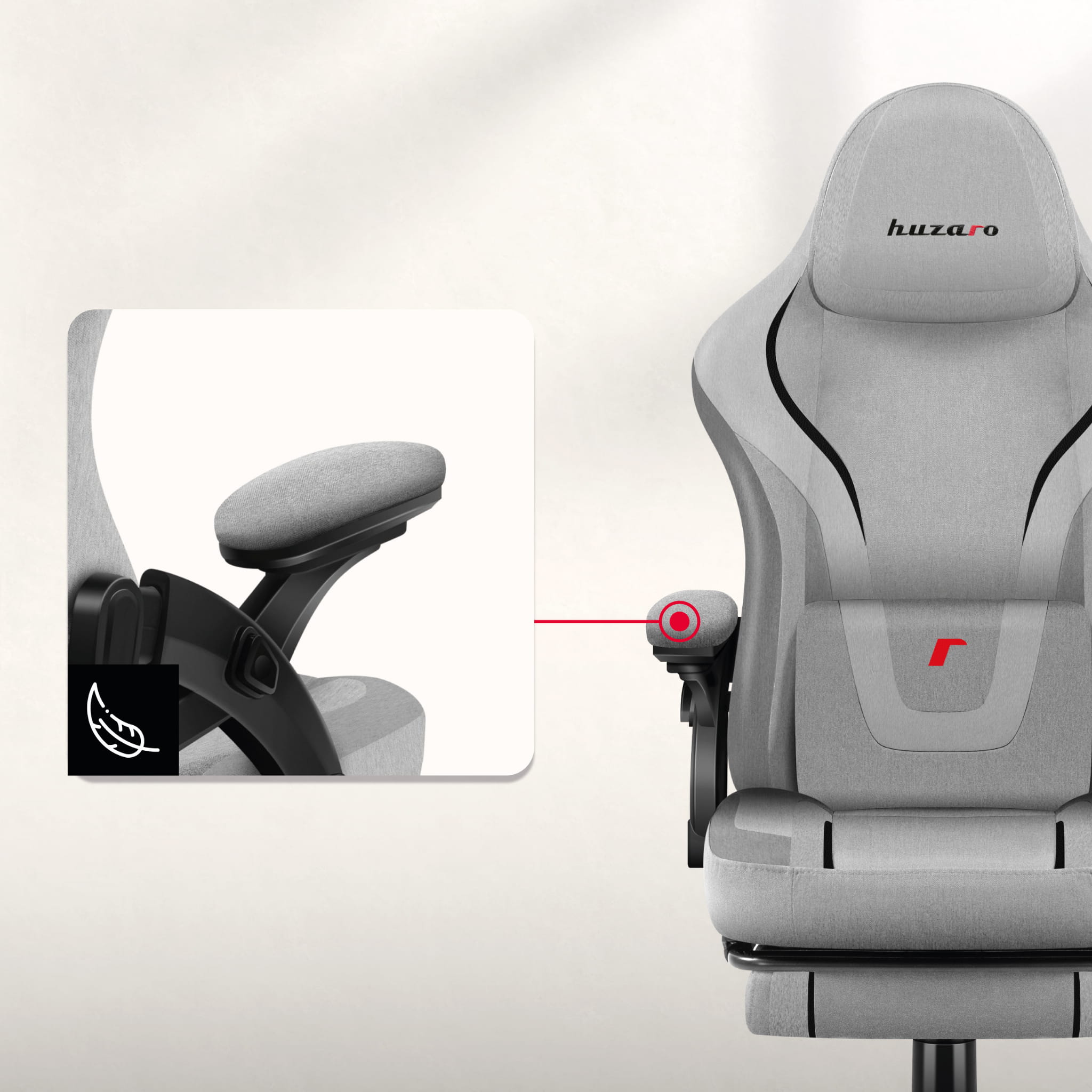 Herní židle Huzaro Force 4.6 šedá 