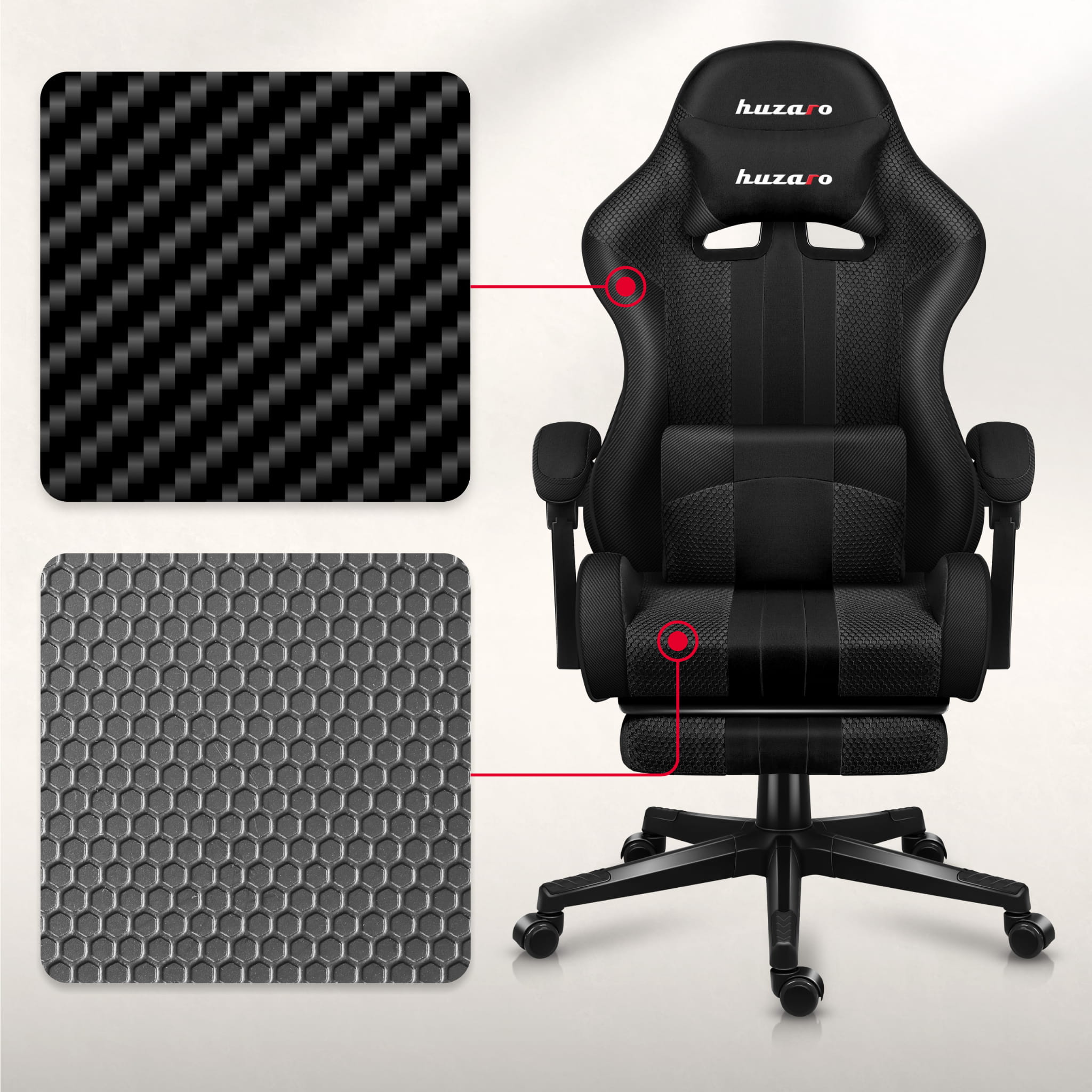 Herní židle HUZARO Force 4.7 Carbon Mesh 