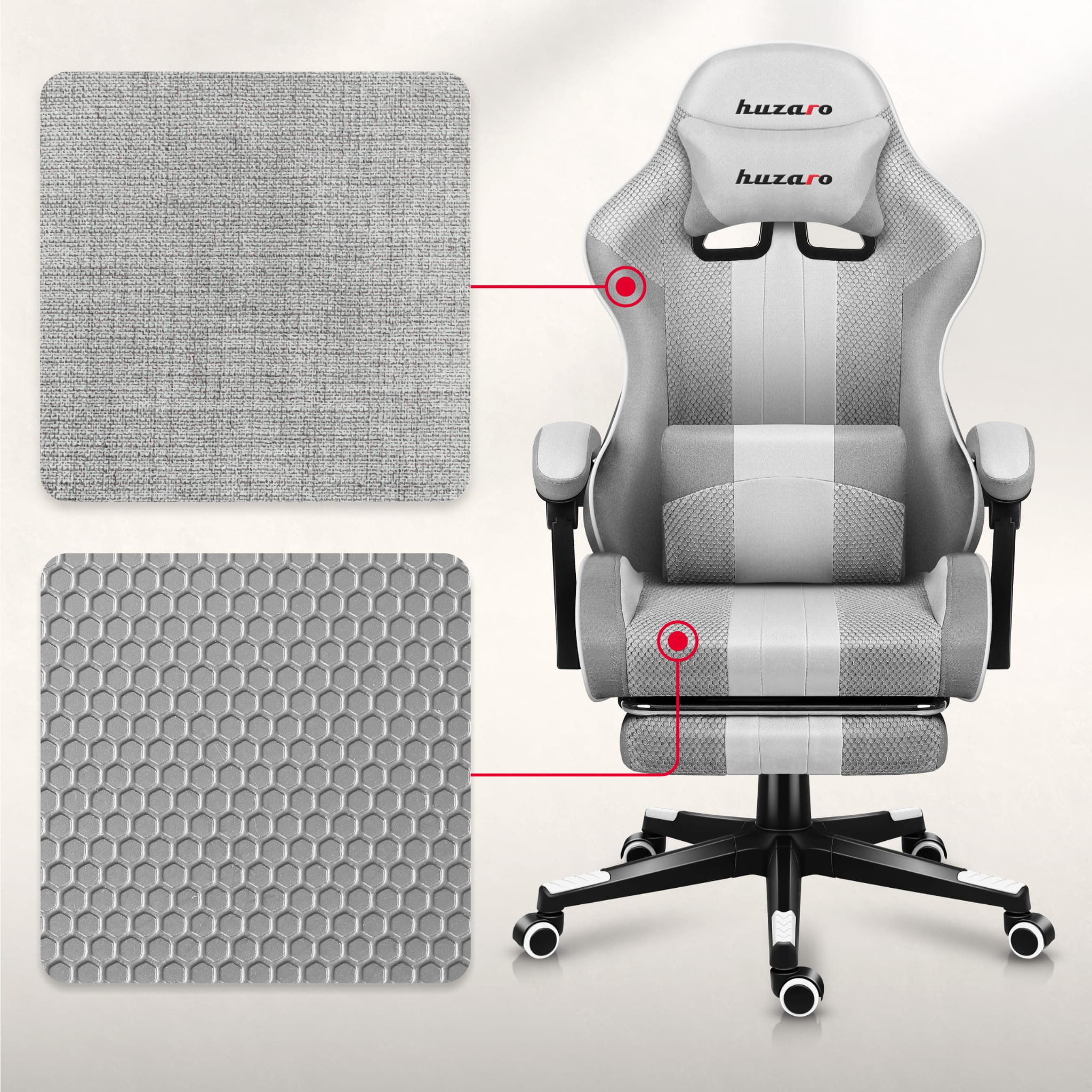 Herní židle HUZARO Force 4.7 White Mesh 