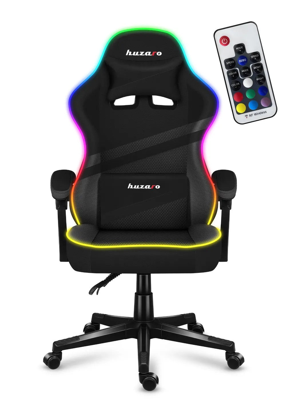 Herní židle Huzaro FORCE 4.4 RGB s černým síťovaným podsvícením 