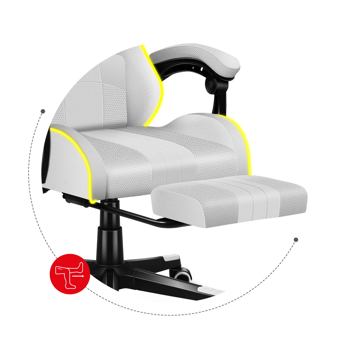 Herní židle HUZARO Force 4.7 White RGB 