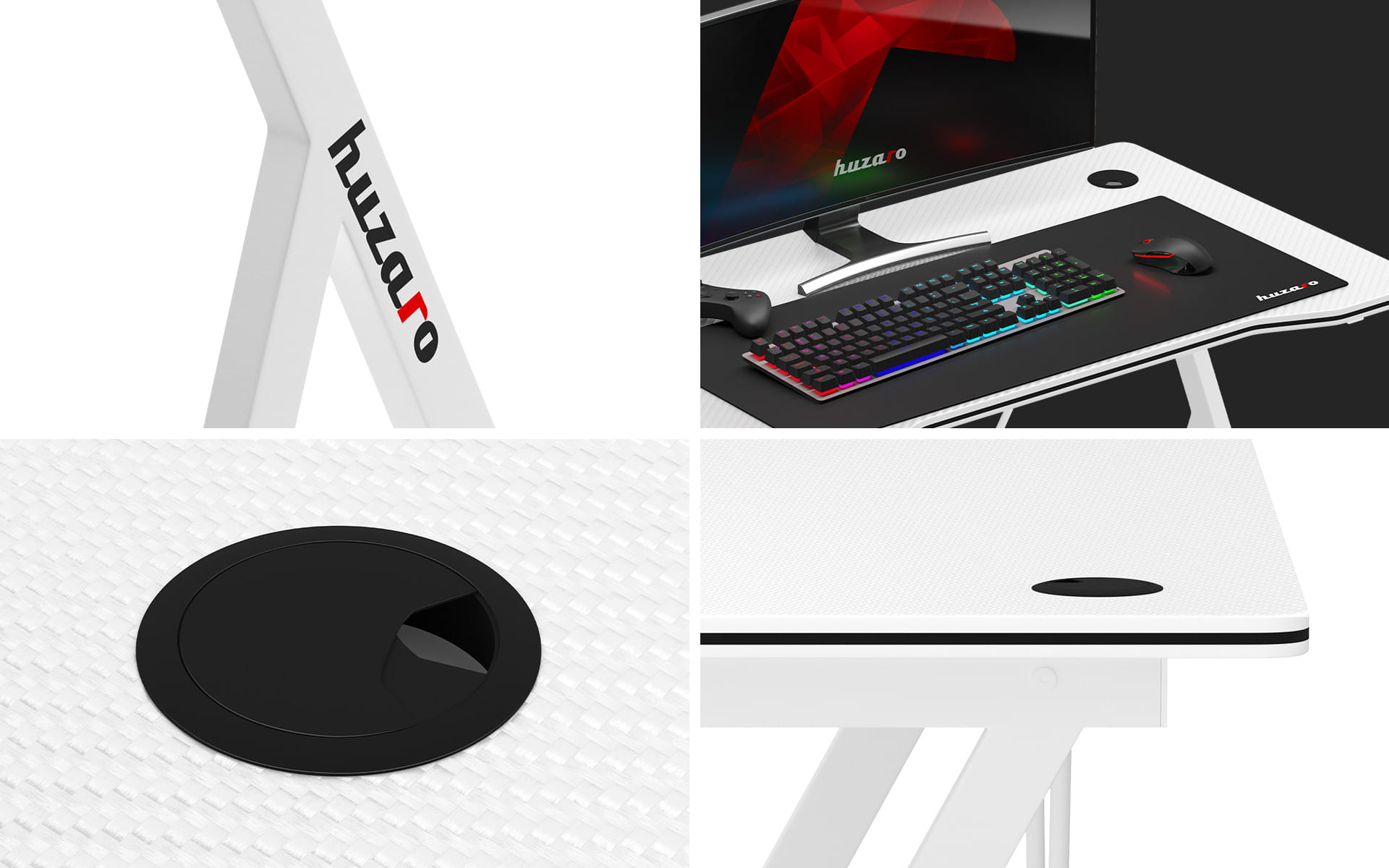 Herní stůl Huzaro Hero 1.4 bílý 100 cm 