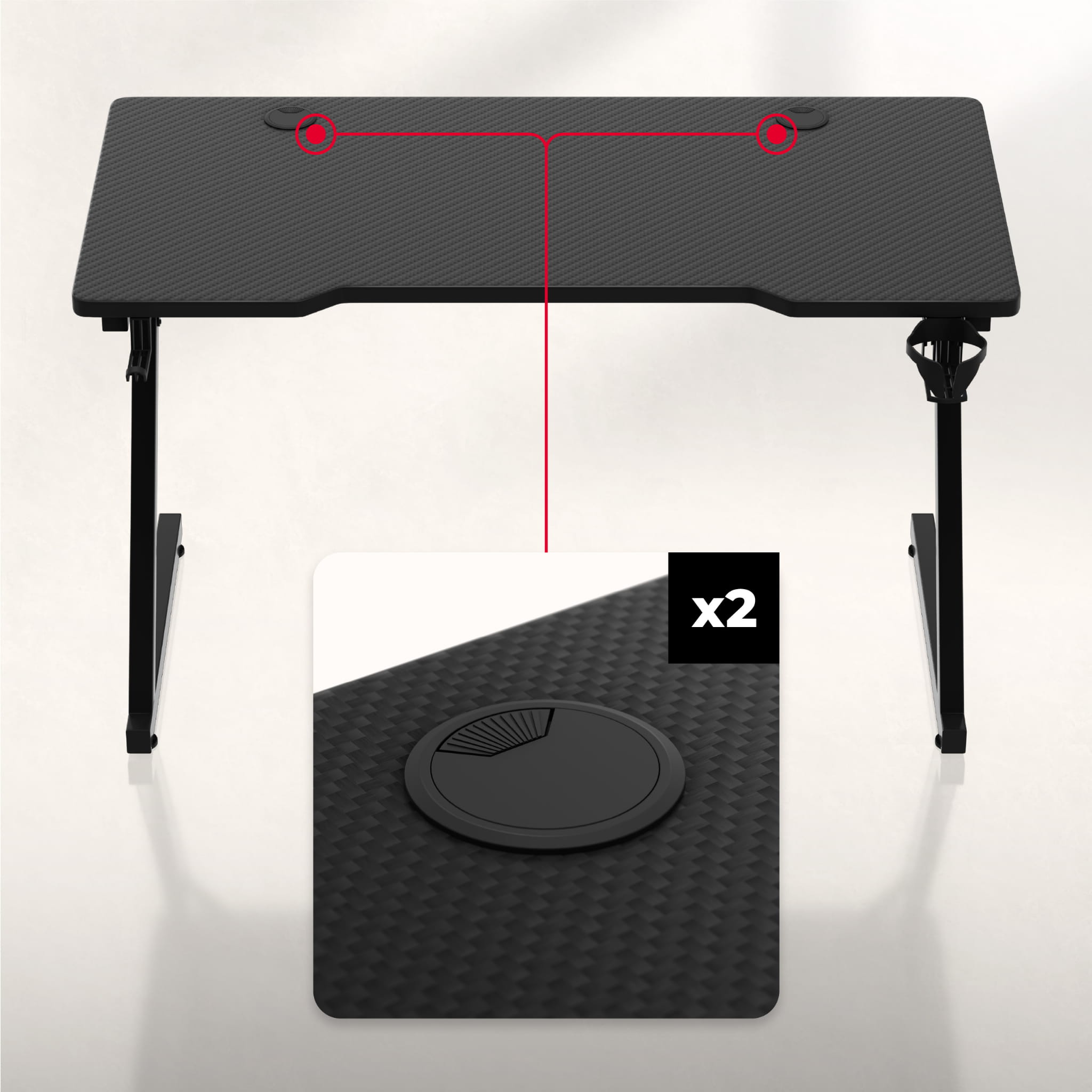 Herní stůl Huzaro Hero 2.5 černý 120 cm 