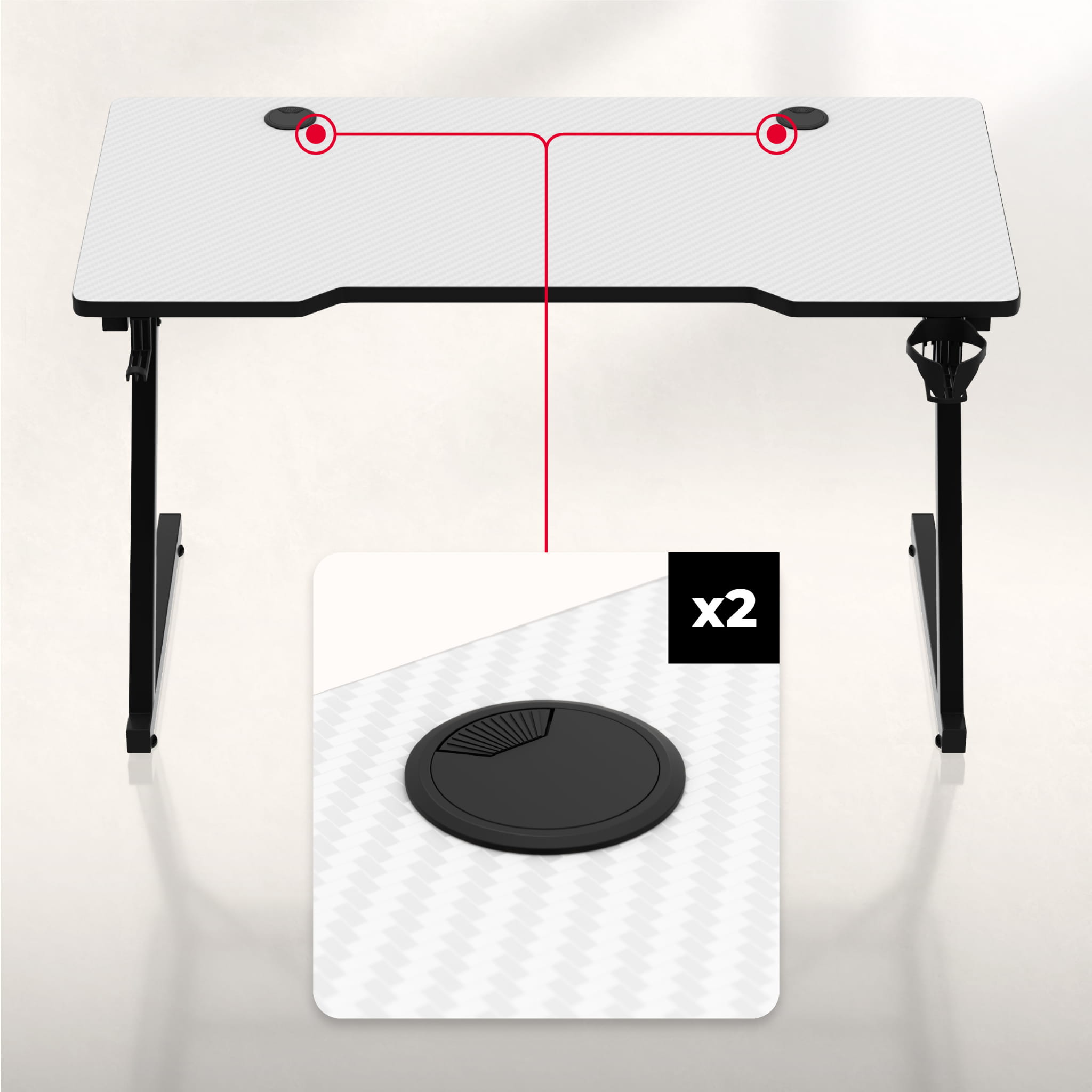 Herní stůl Huzaro Hero 2.5 bílý 120 cm 