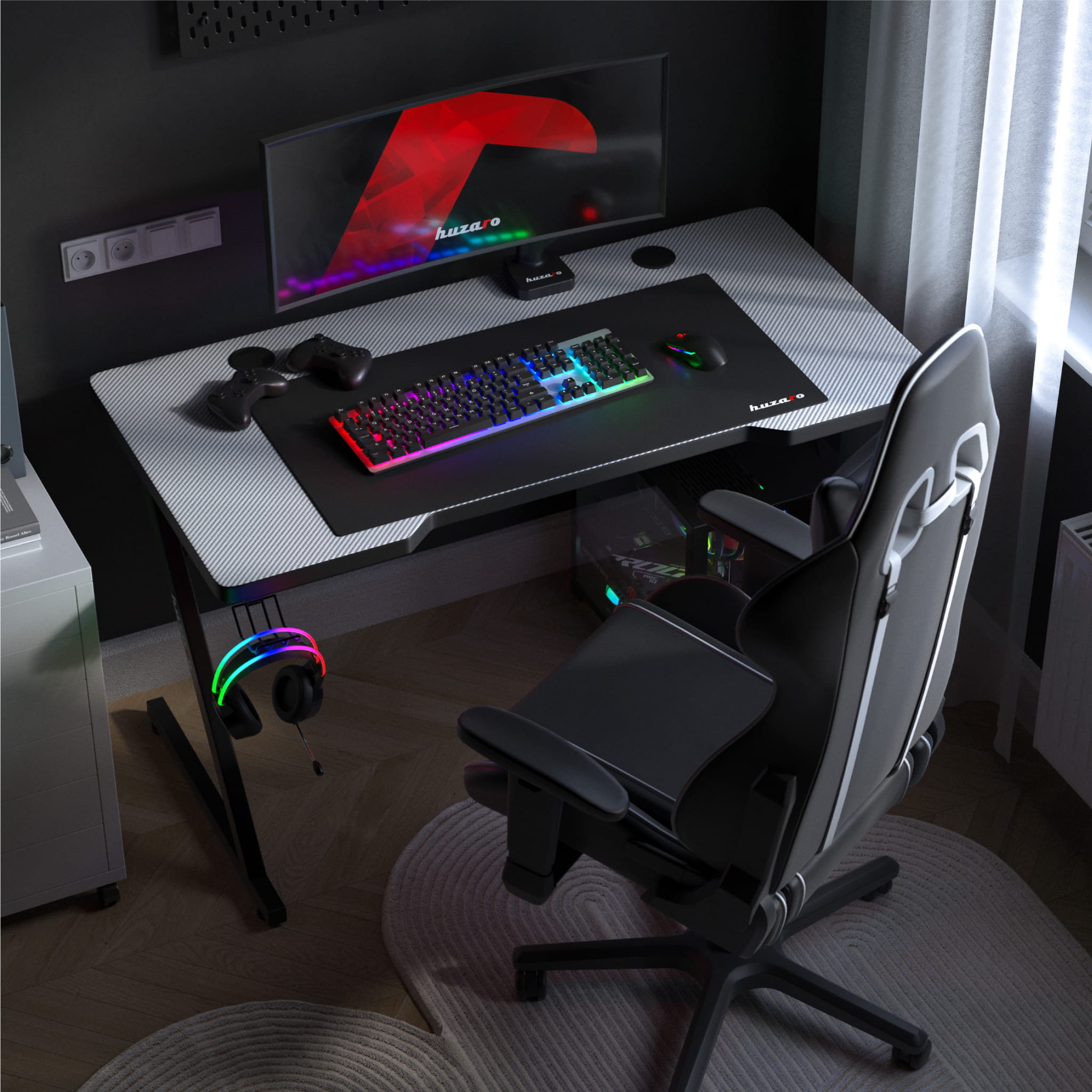 Herní stůl Huzaro Hero 2.5 bílý 120 cm 