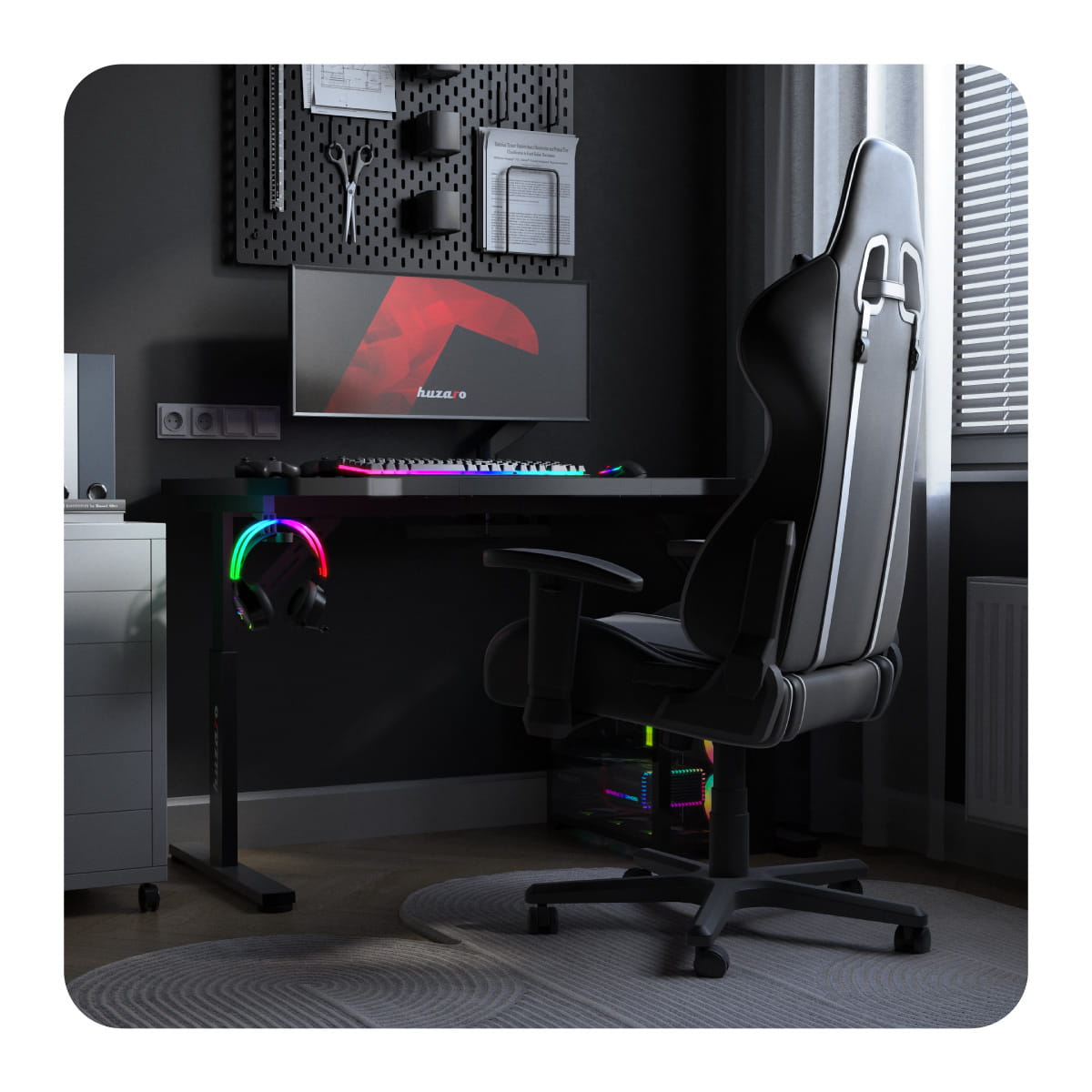 Herní stůl Huzaro Hero 2.6 černý 120 cm 