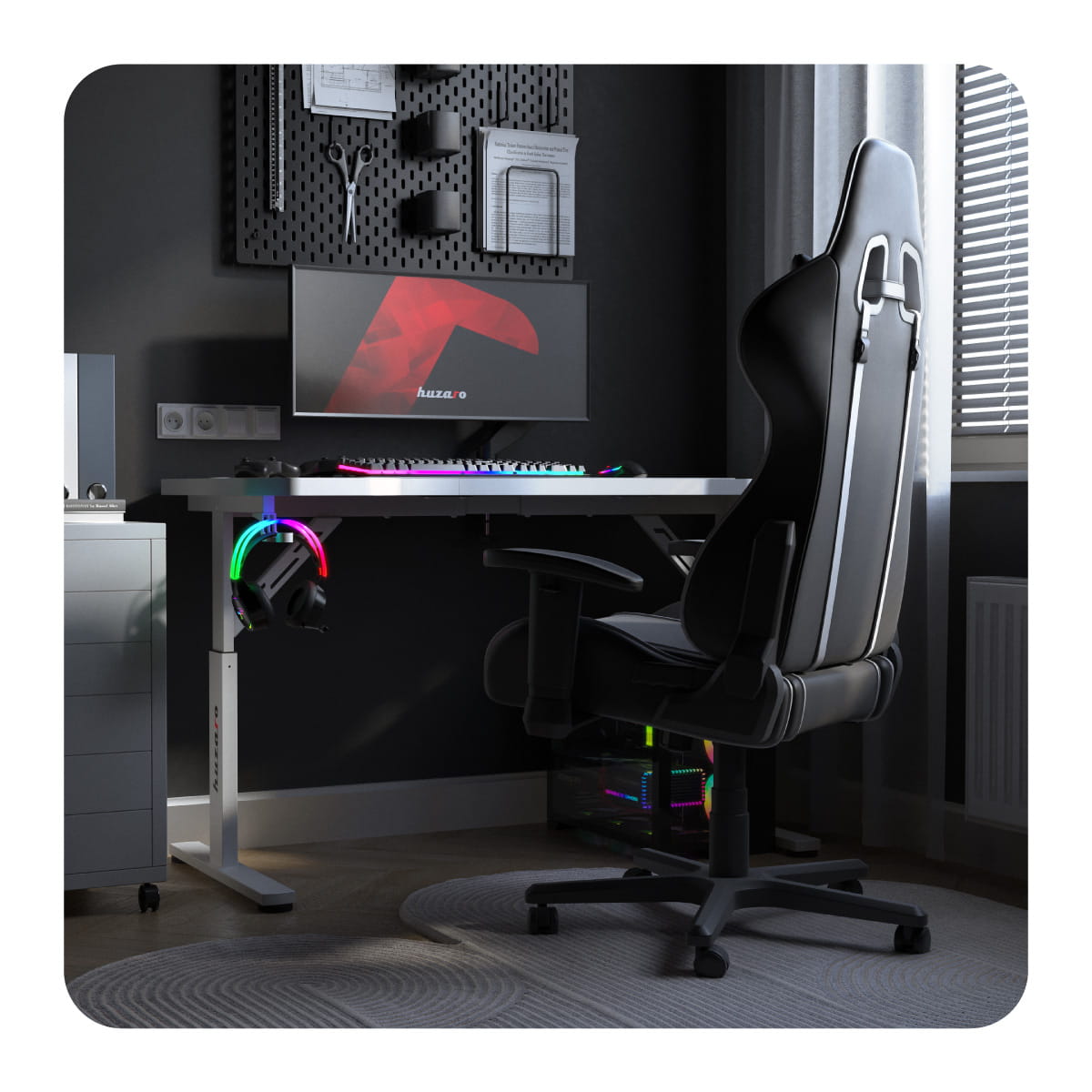 Herní stůl Huzaro Hero 2.6 bílý 120 cm 