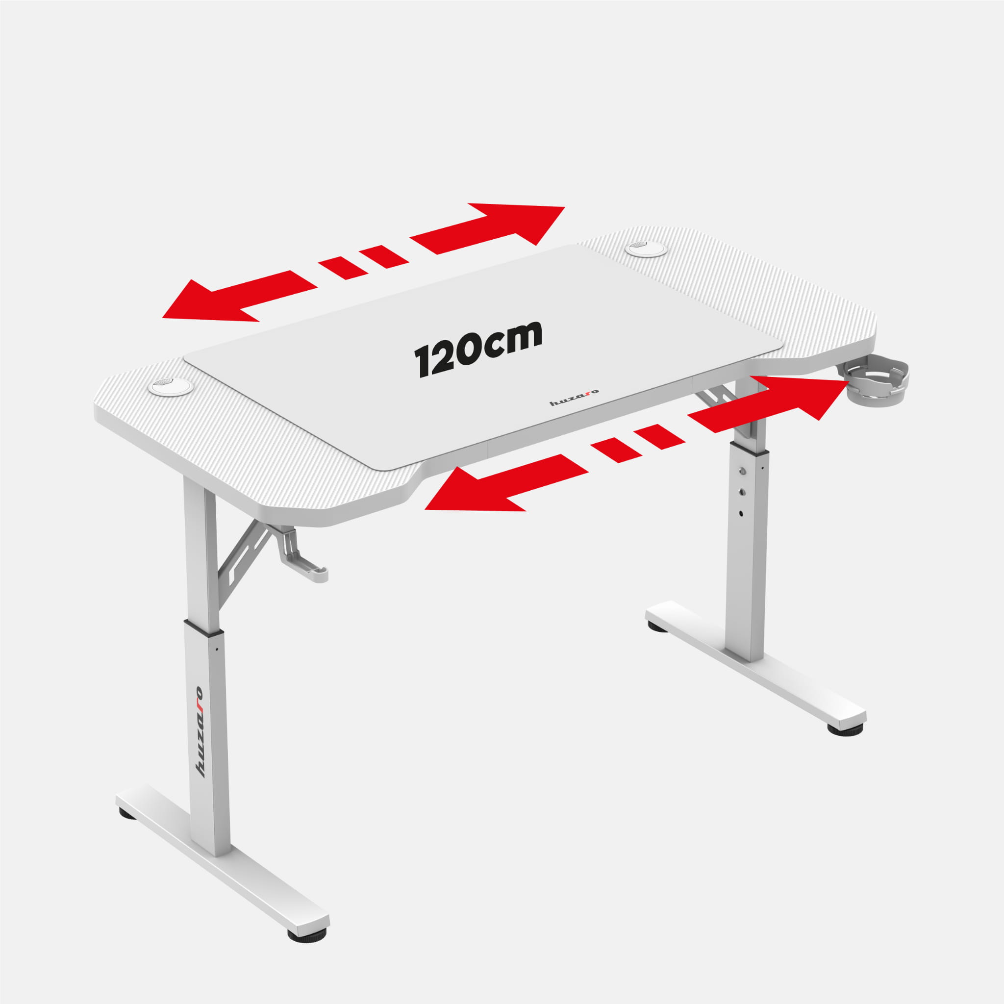 Herní stůl Huzaro Hero 2.6 bílý 120 cm 