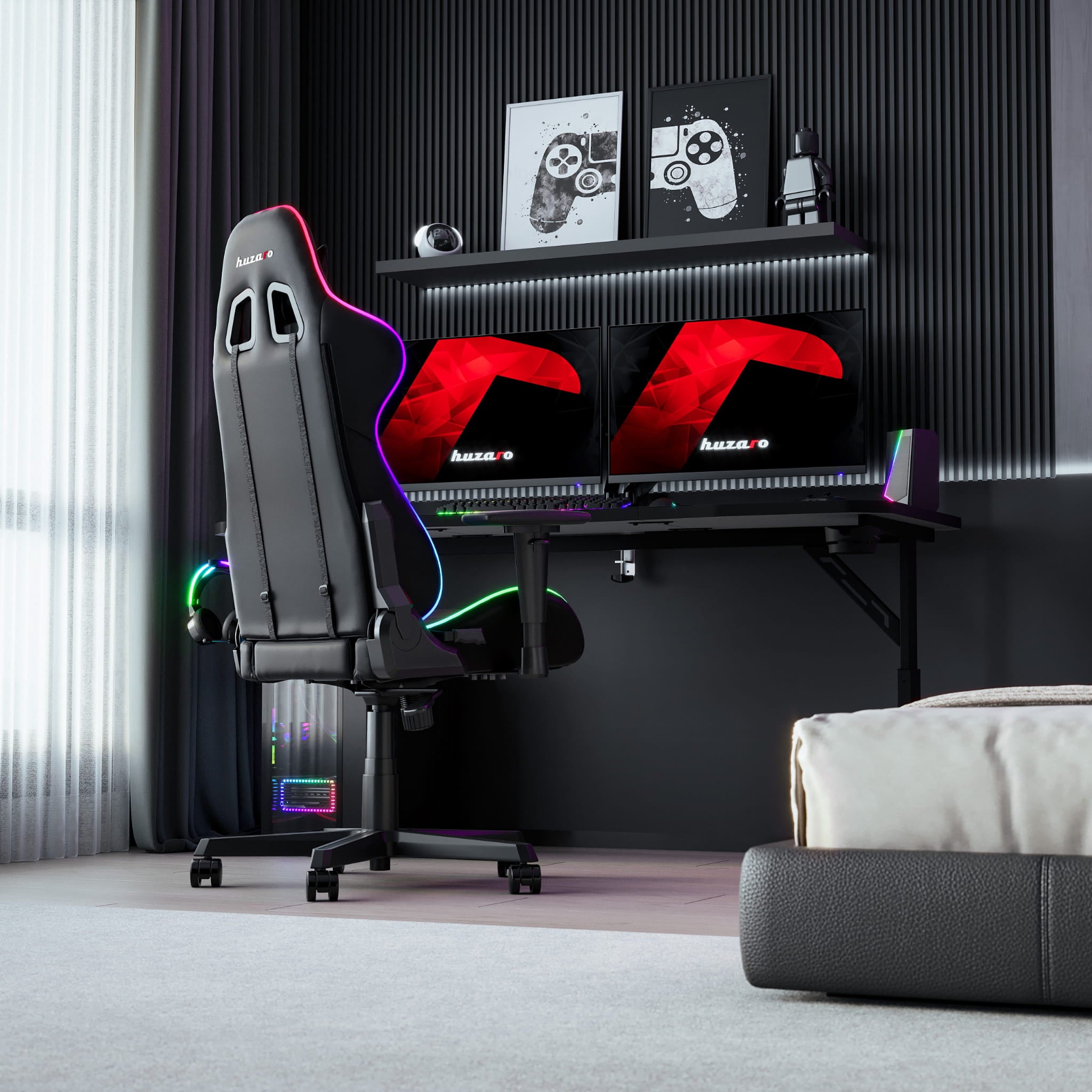 Herní stůl Huzaro Hero 4.7 černý 160 cm 