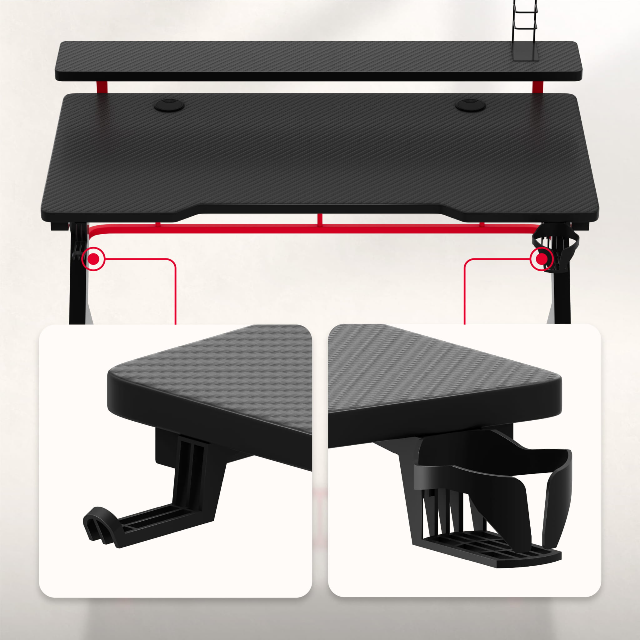 Herní stůl Huzaro Hero 5.0 Red 120 cm 