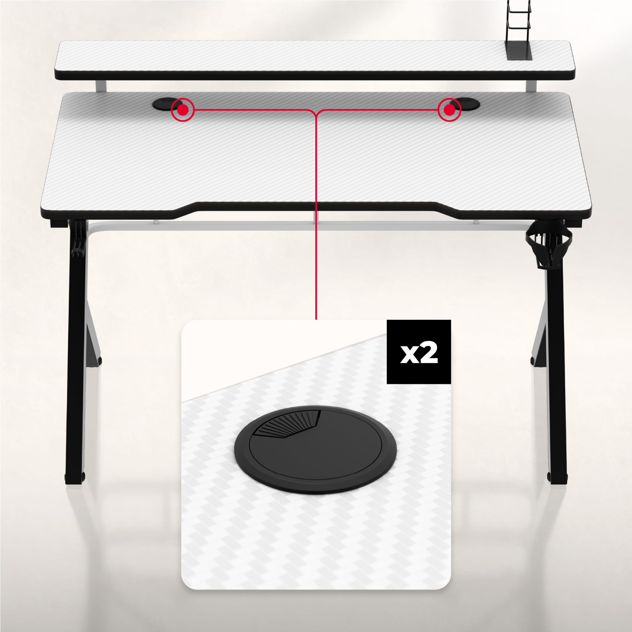 Herní stůl Huzaro Hero 5.0 bílý 120 cm 