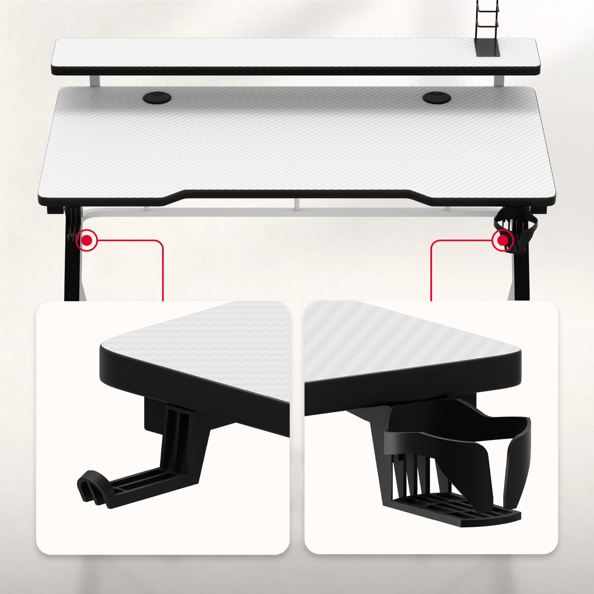 Herní stůl Huzaro Hero 5.0 bílý 120 cm 