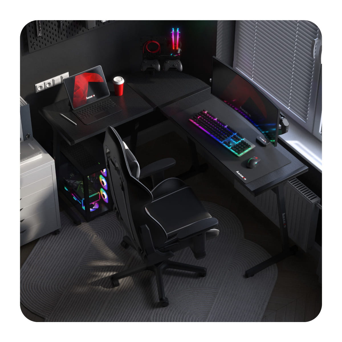 Herní stůl Huzaro Hero 6.0 černý 147 cm 