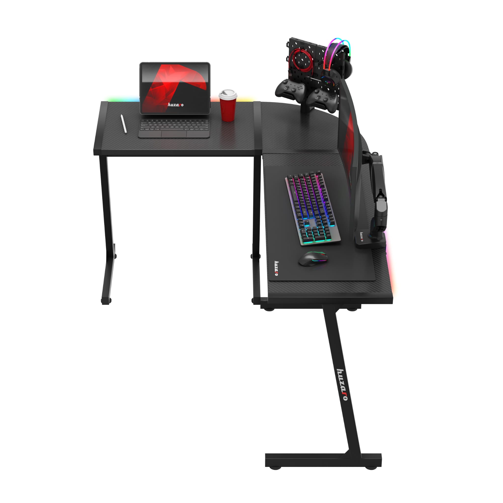 HUZARO HERO 6.0 Černý RGB Chytrý herní stůl 147 cm 