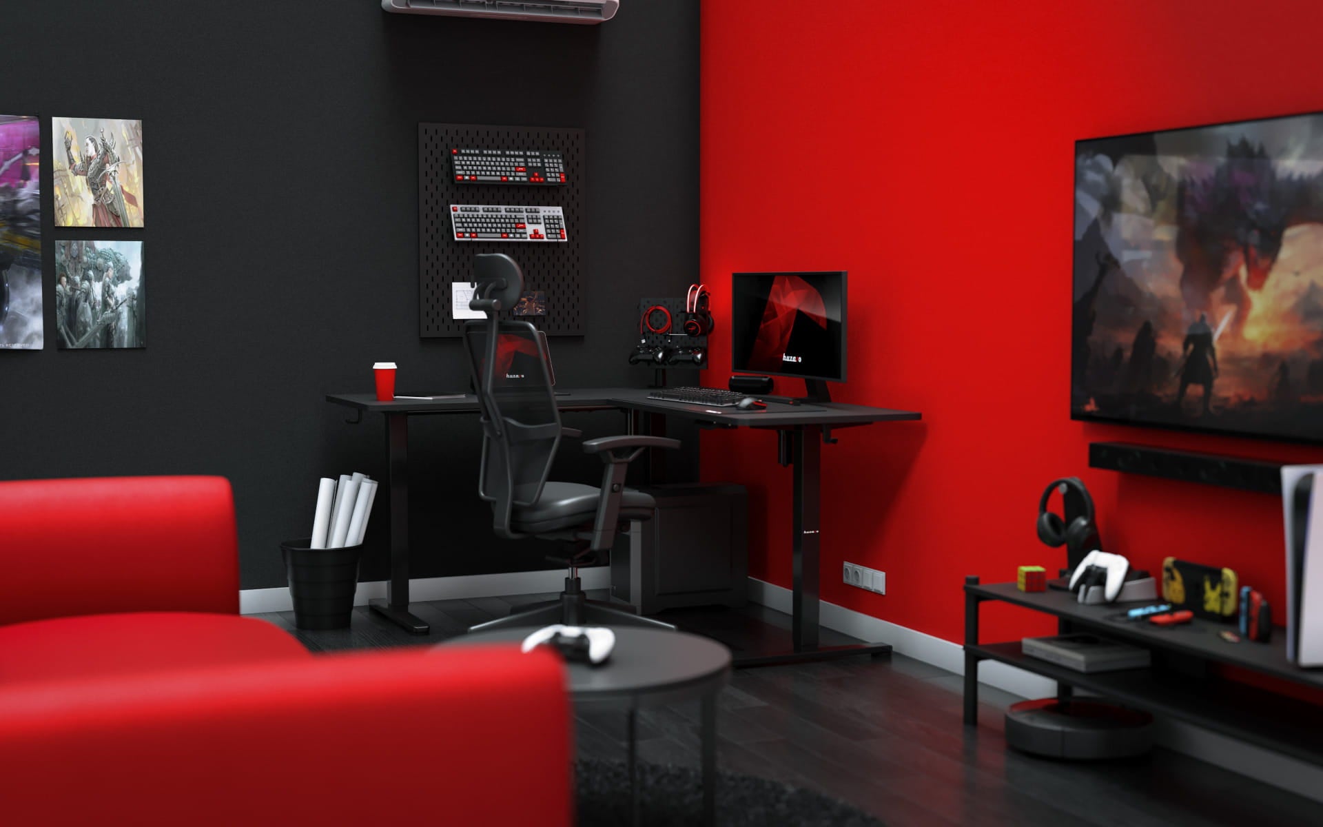 Huzaro Hero 9.5 Elektrický rohový stůl 160 cm 