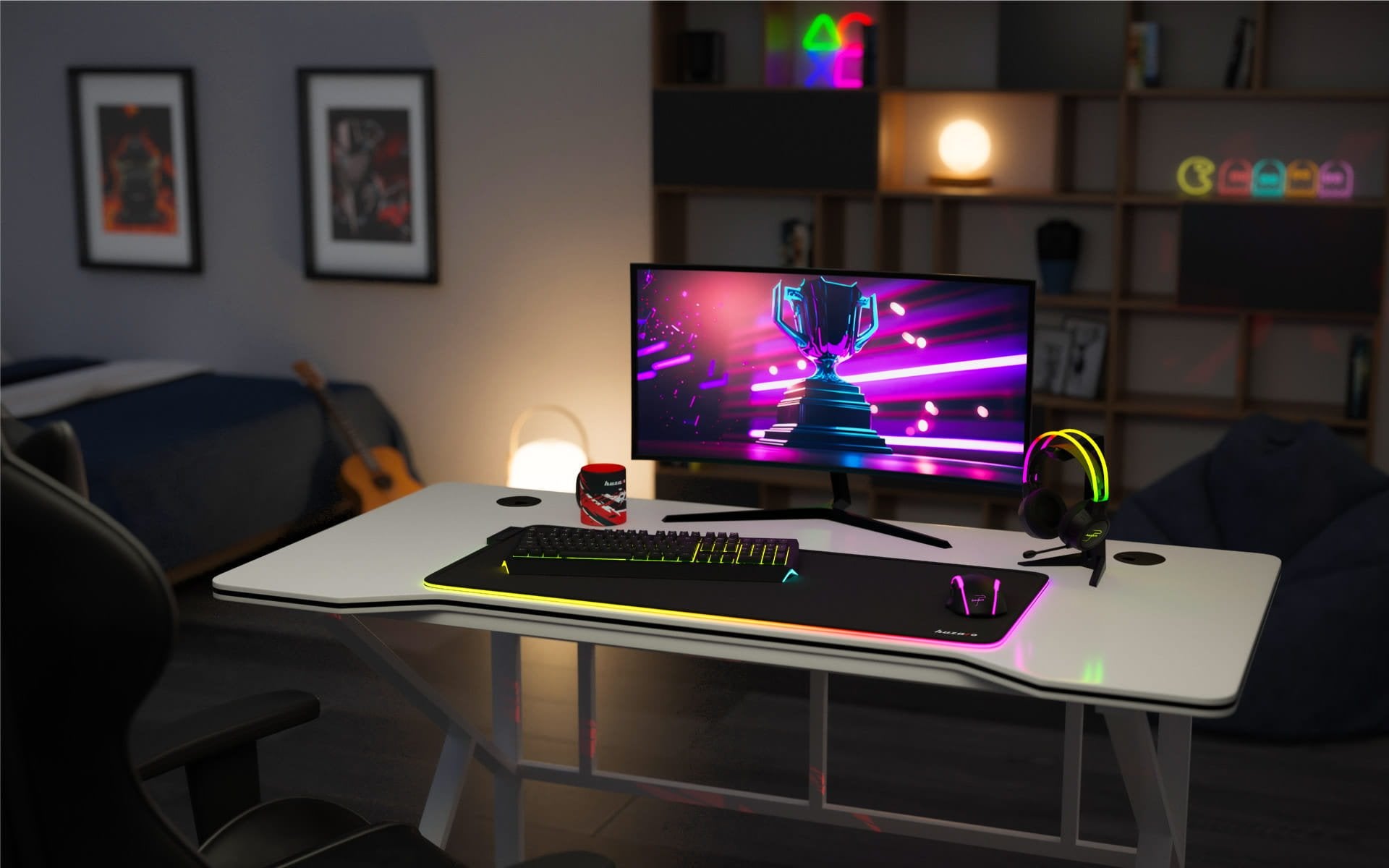 Herní stůl Huzaro Hero 1.6 bílý 120 cm 