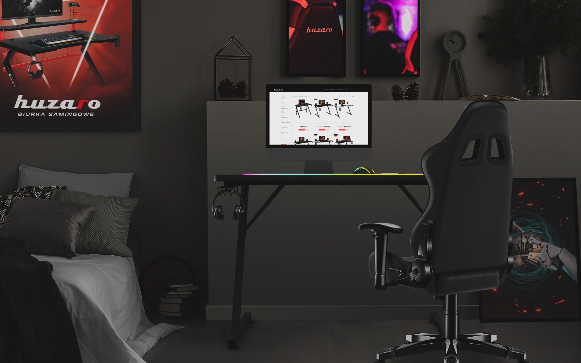 Herní stůl Huzaro Hero 1.8 černý 100 cm 