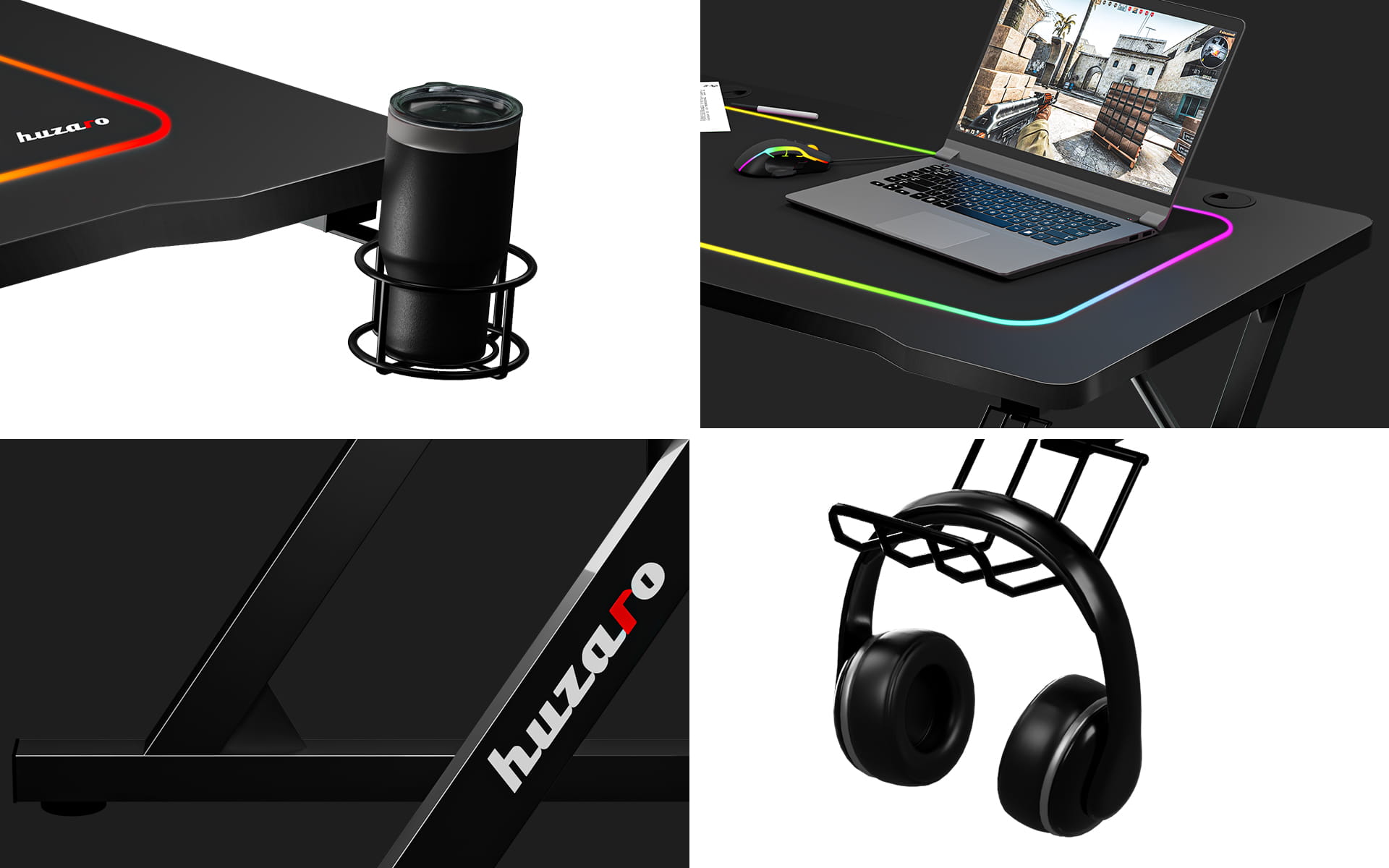 Herní stůl Huzaro Hero 1.8 černý 100 cm 