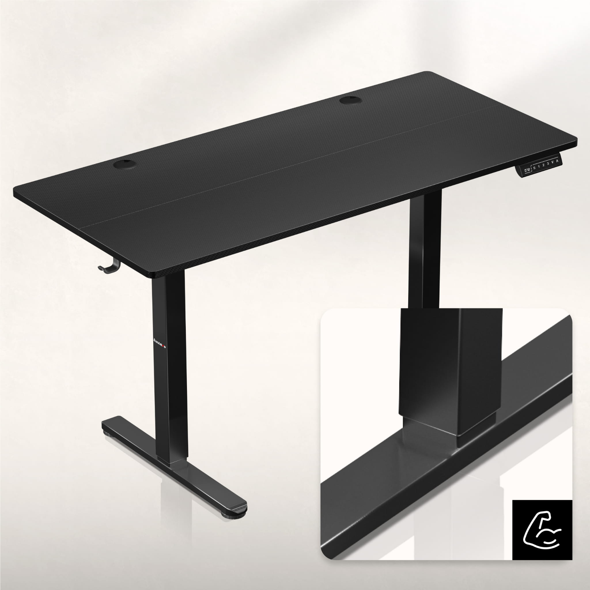 Huzaro Hero 8.2 Černý elektrický stůl 120 cm 