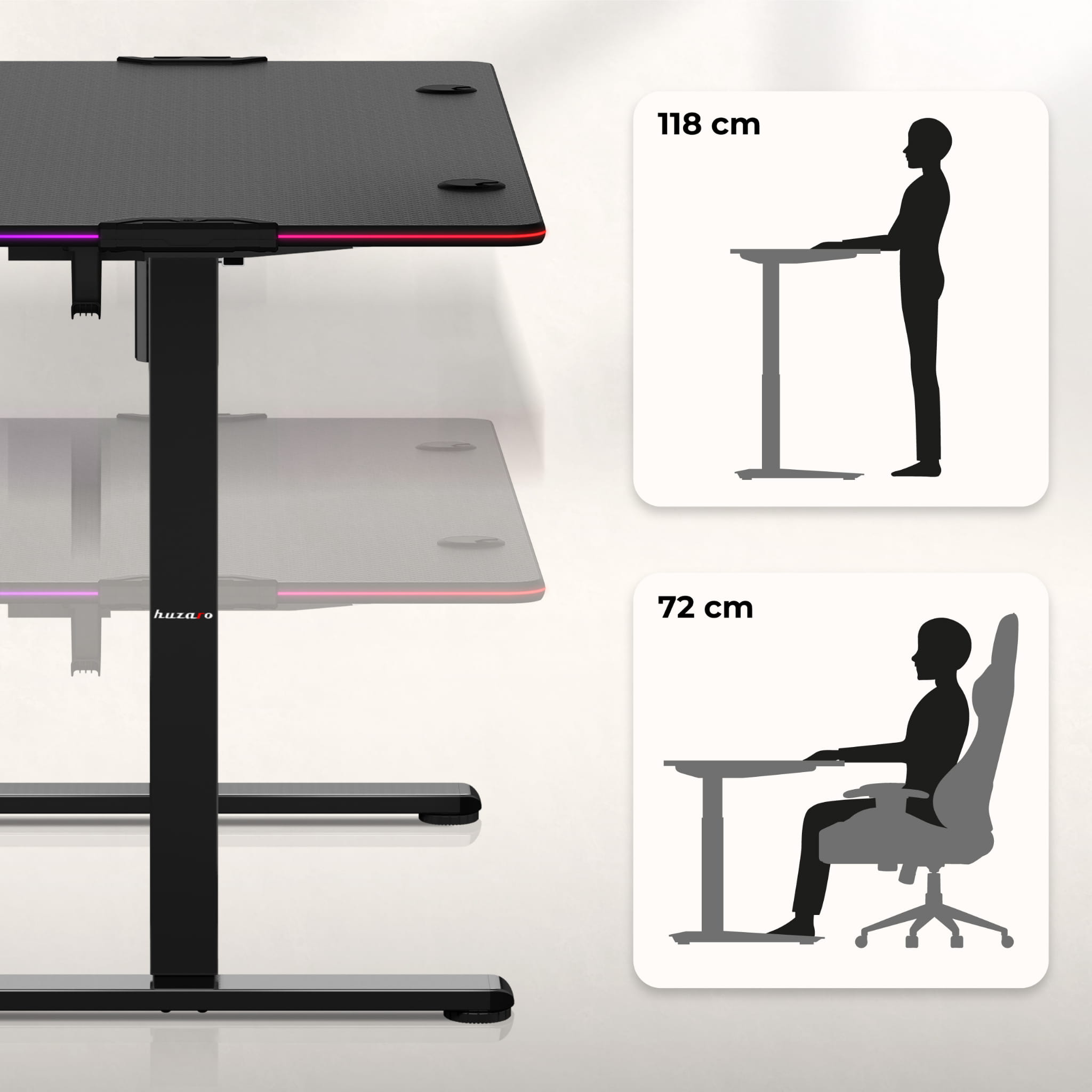 Elektrický stůl Huzaro Hero 8.2 RGB 120 cm 