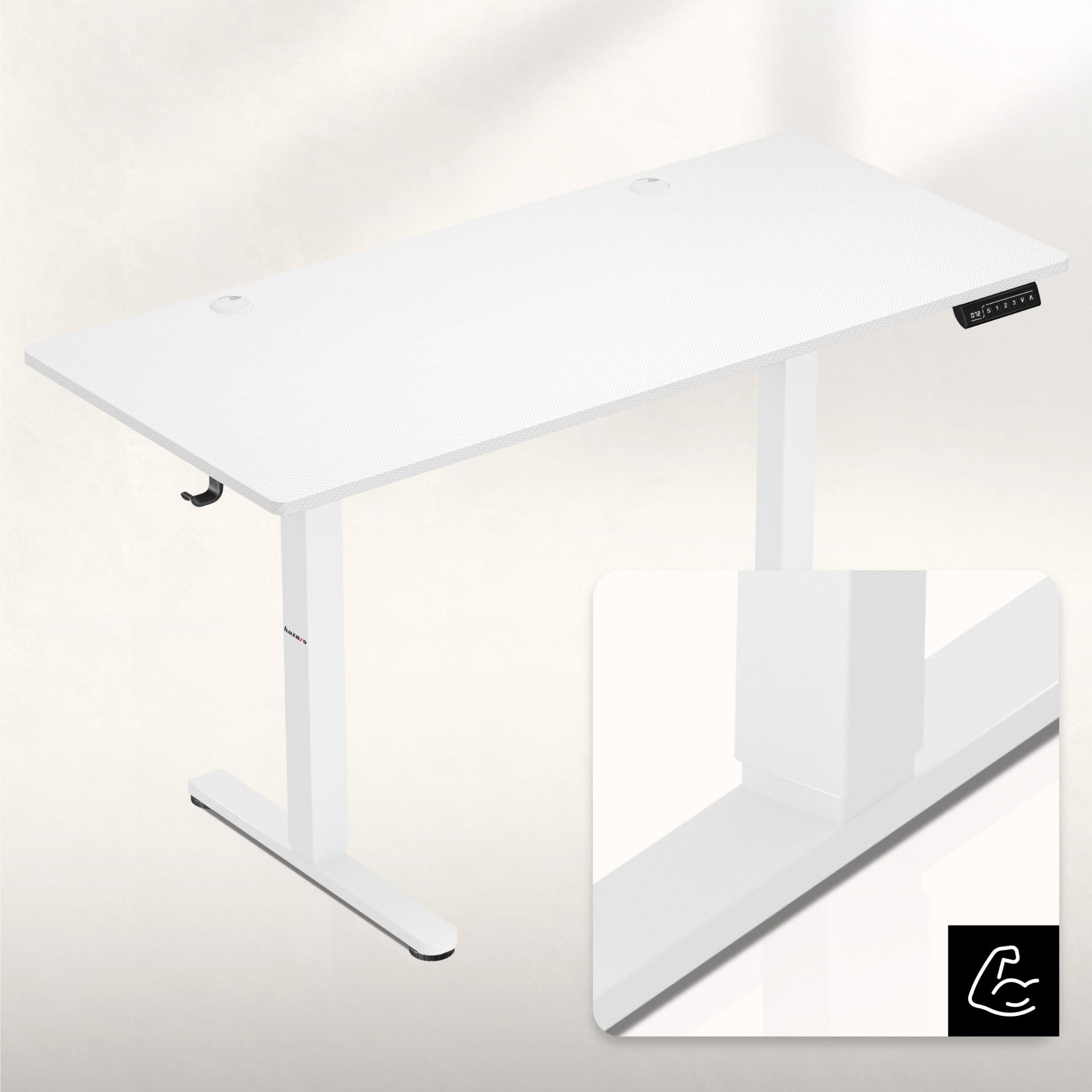 Huzaro Hero 8.2 bílý elektrický stůl 120 cm 