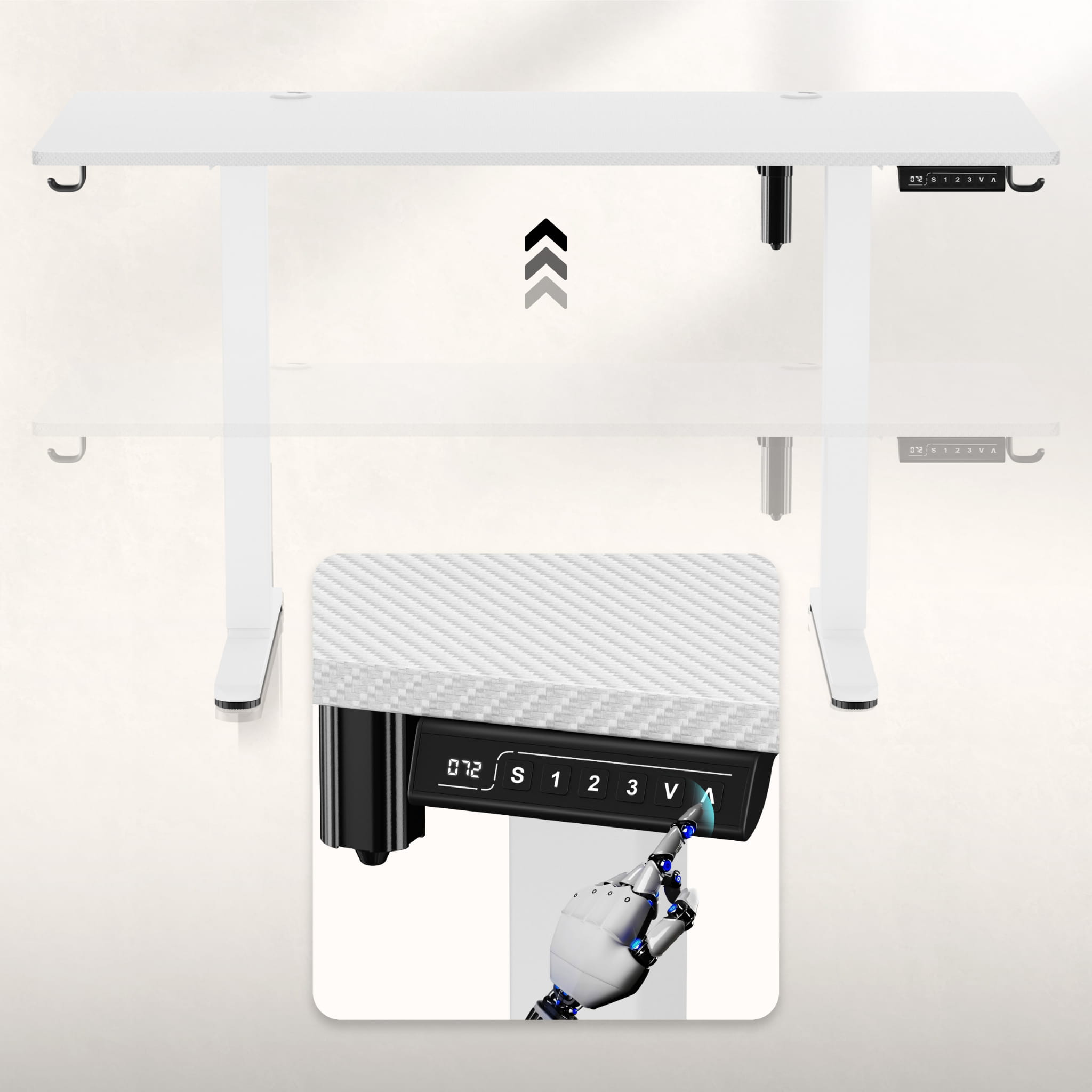 Huzaro Hero 8.2 bílý elektrický stůl 120 cm 