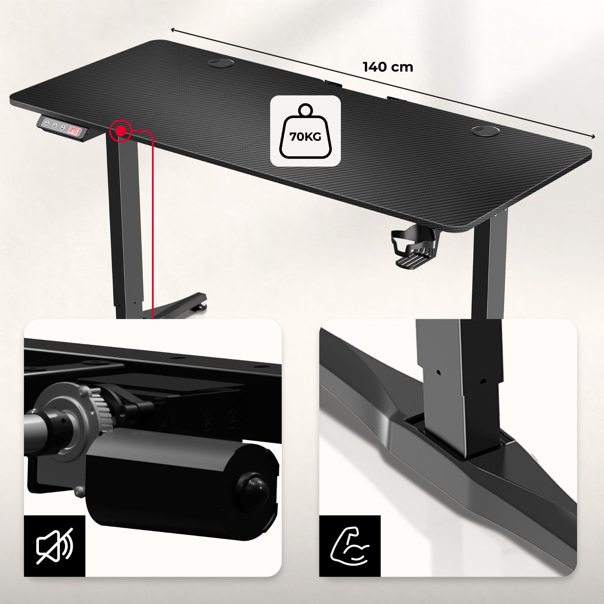 Elektrický stůl Huzaro Hero 8.5 140 cm 