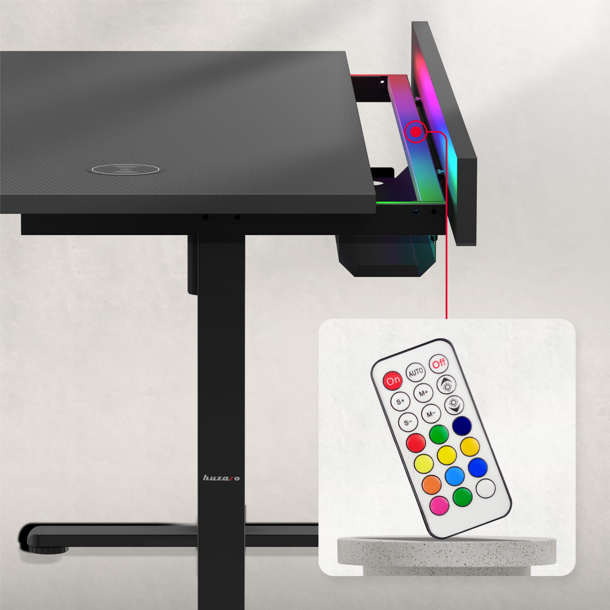 Elektrický stůl Huzaro Hero 8.7 RGB LED 140 cm 