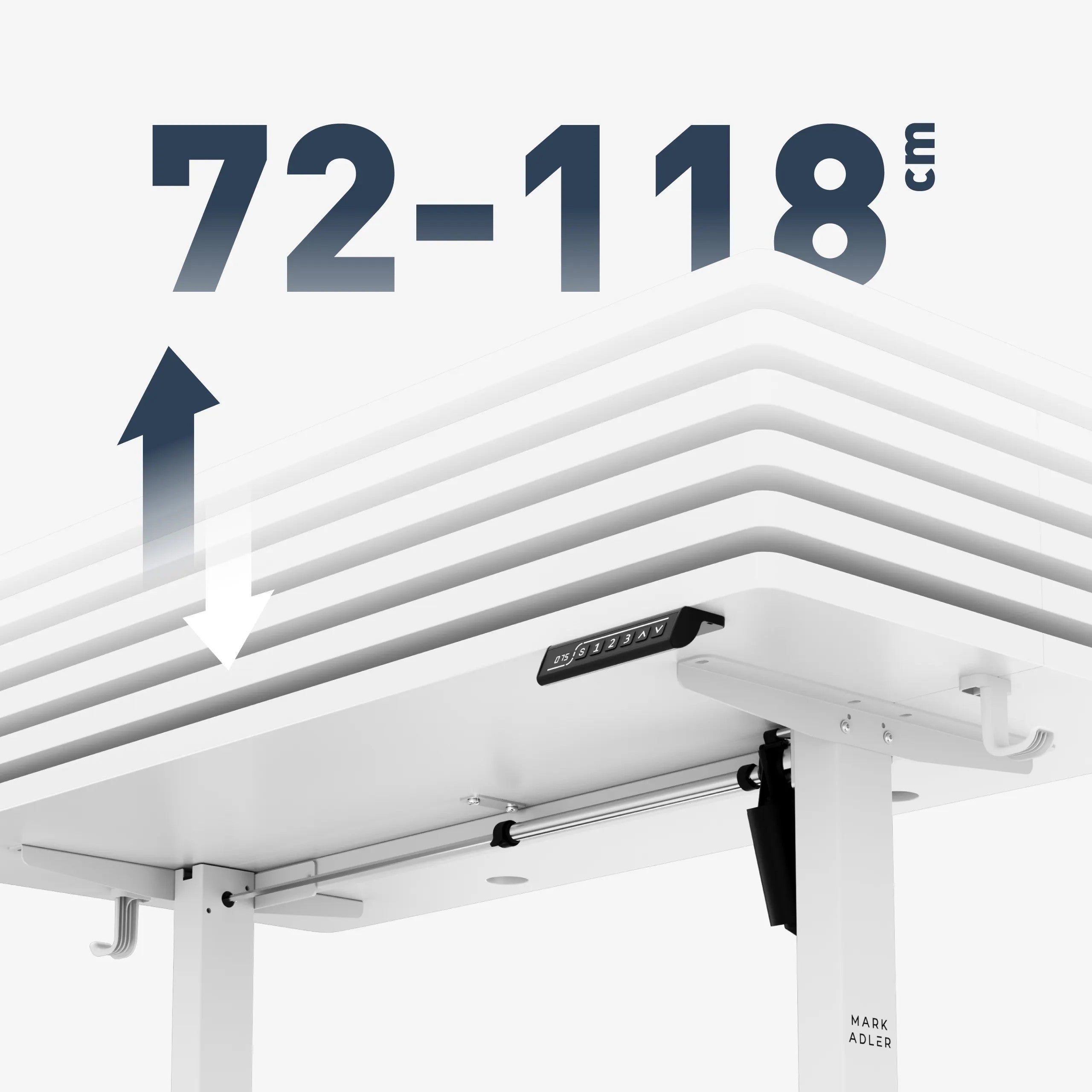 Mark Adler Leader 6.9 bílý elektricky nastavitelný stůl 120 cm 