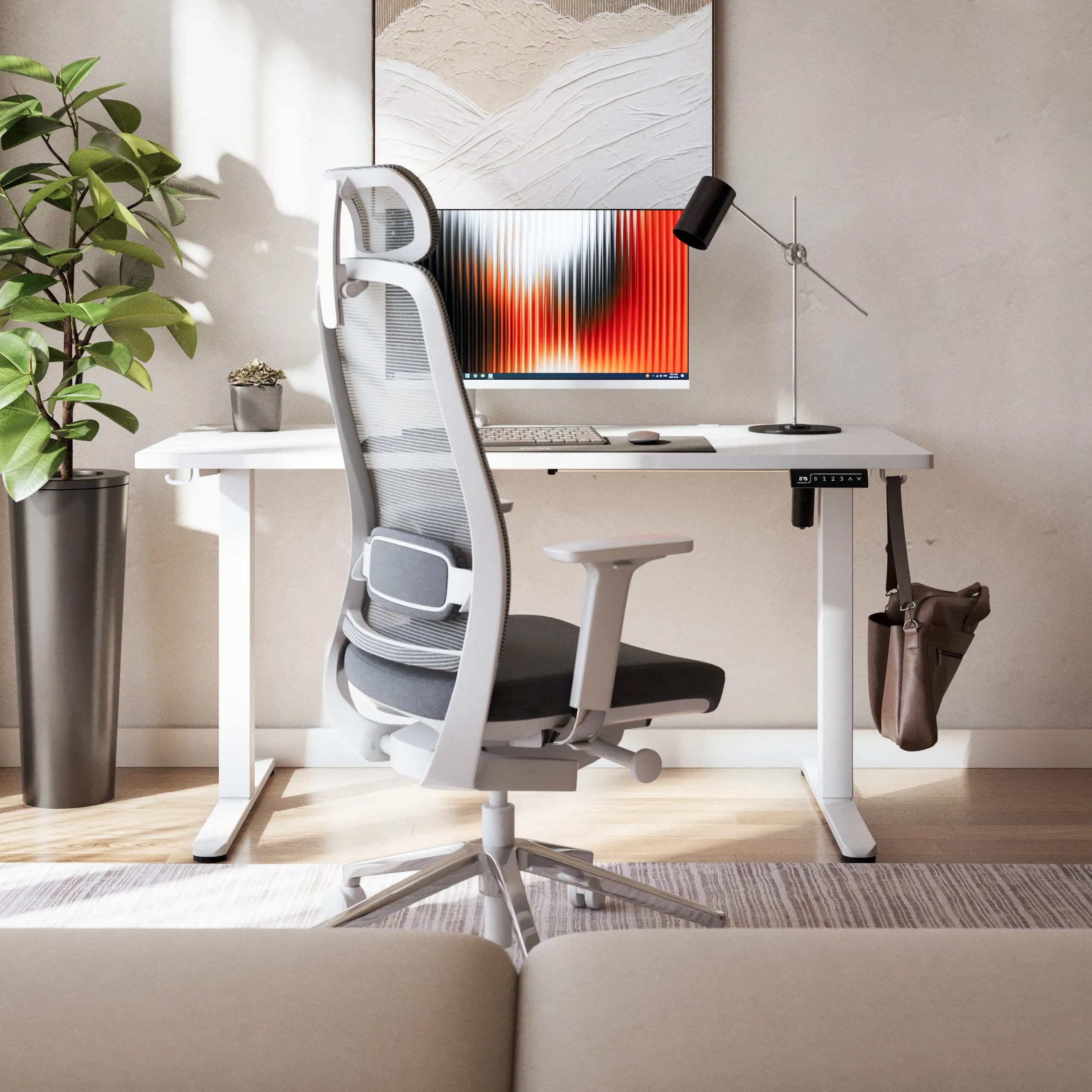 Mark Adler Leader 7.3 bílý elektrický stůl 140 cm 