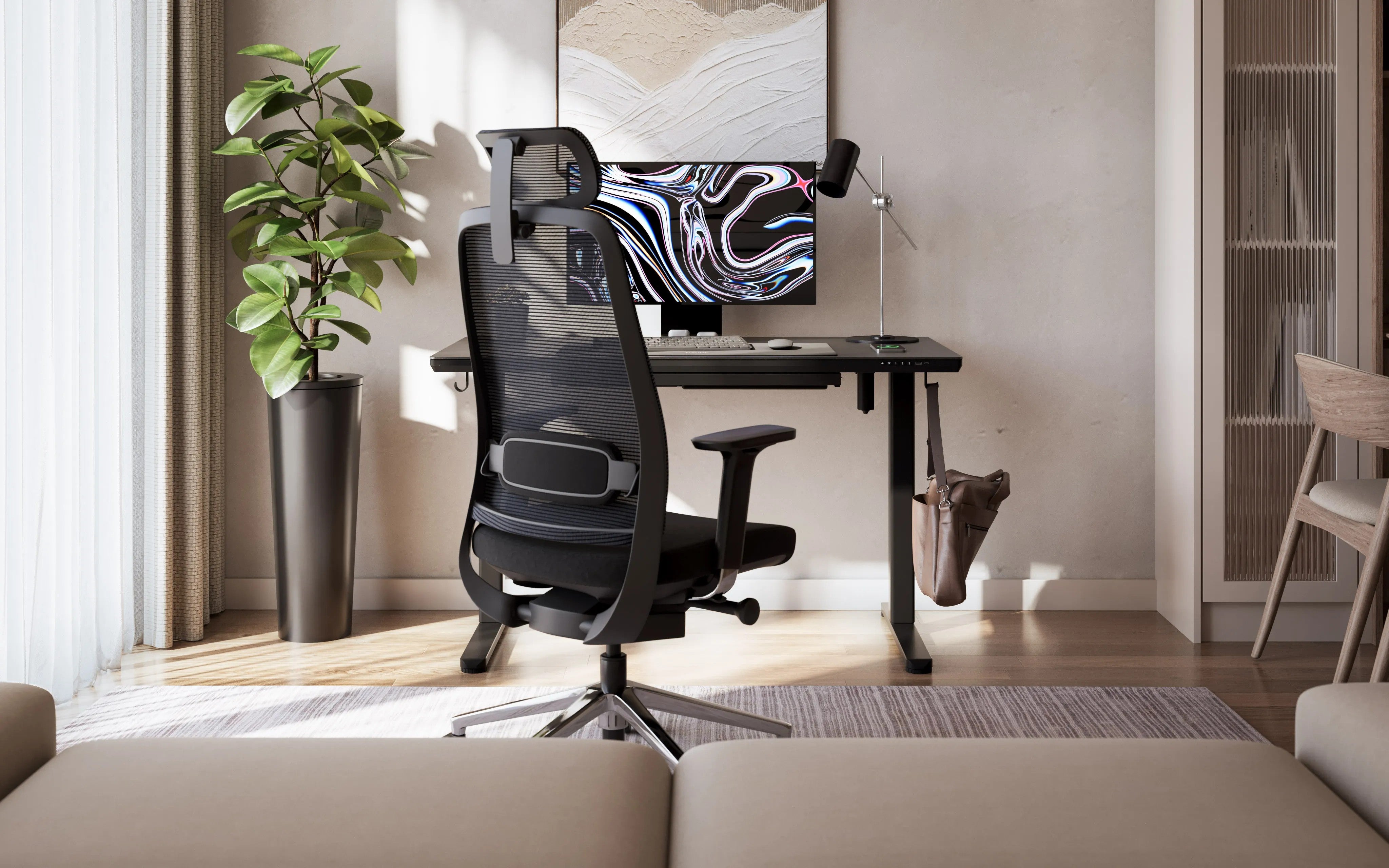 Elektrický stůl Mark Adler Leader 8.5, černý, se skleněnou deskou 