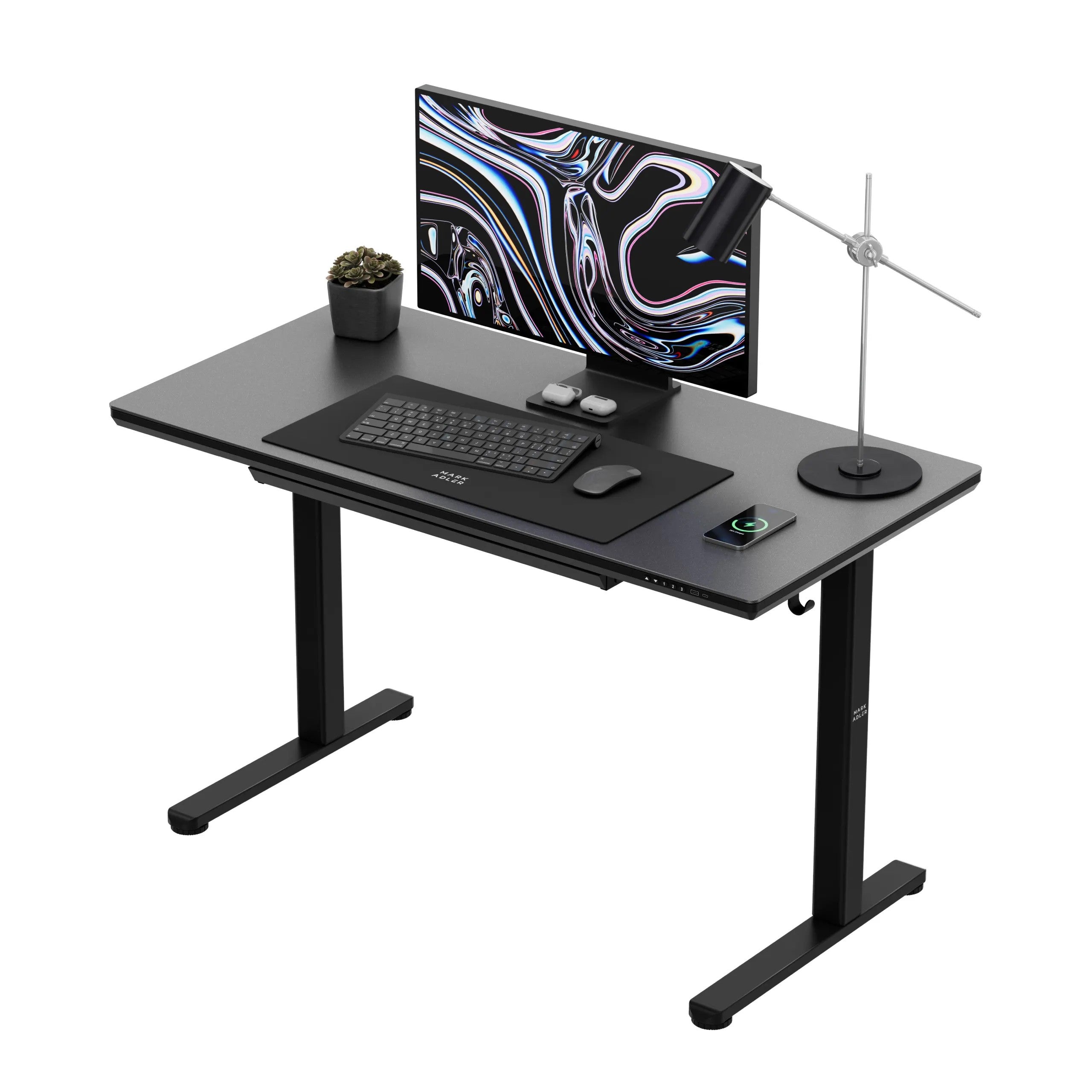 Elektrický stůl Mark Adler Leader 8.5, černý, se skleněnou deskou 