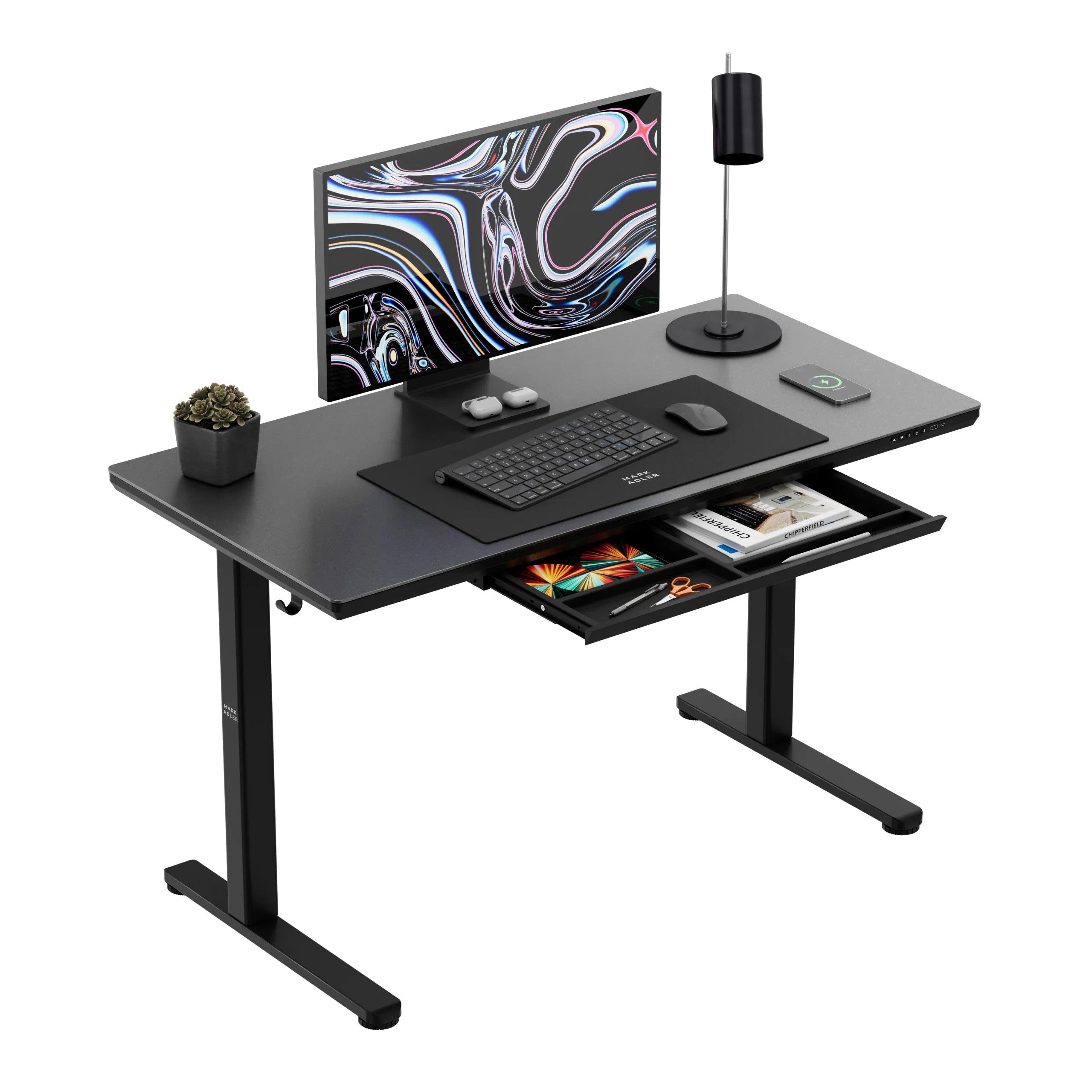 Elektrický stůl Mark Adler Leader 8.5, černý, se skleněnou deskou 