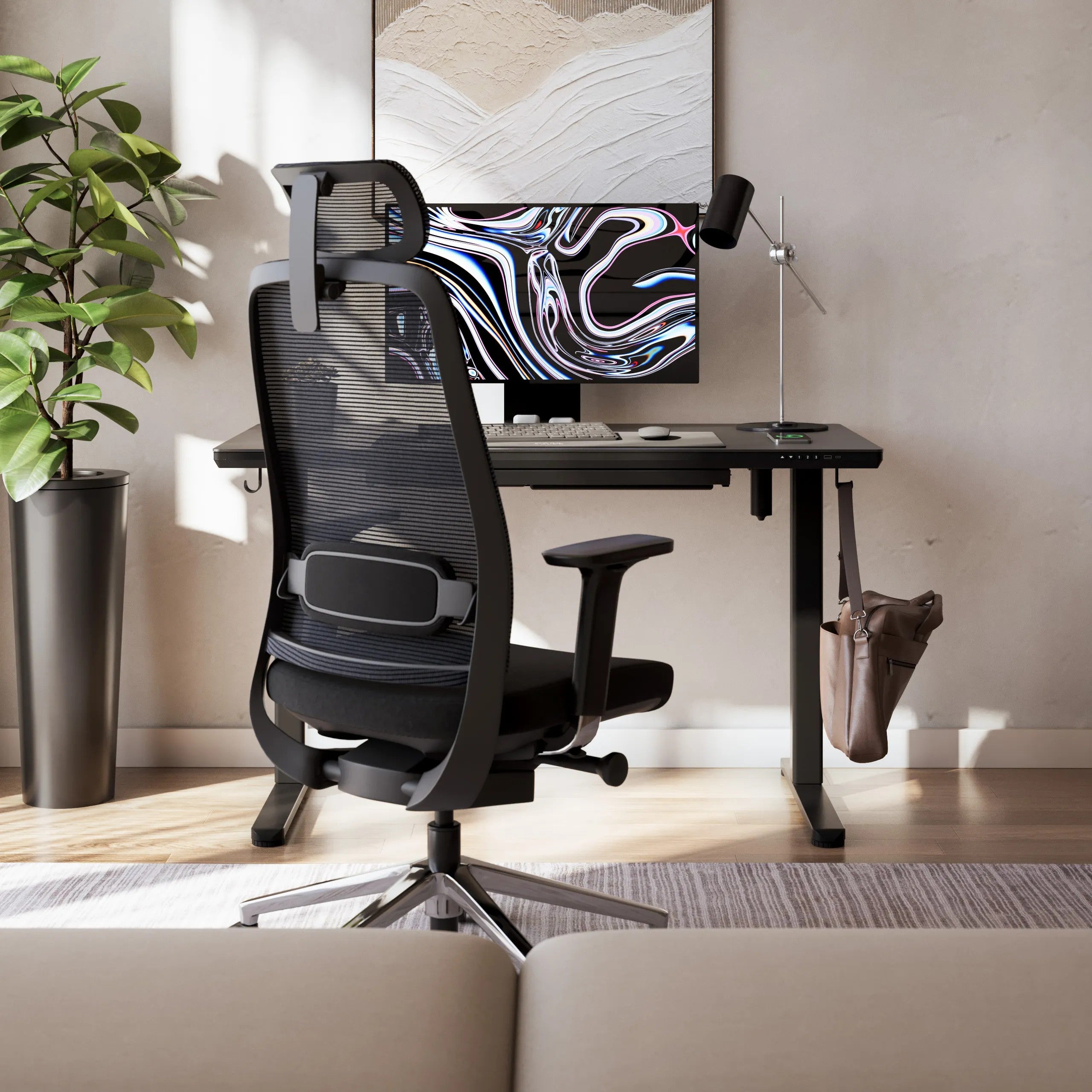 Elektrický stůl Mark Adler Leader 8.5, černý, se skleněnou deskou 