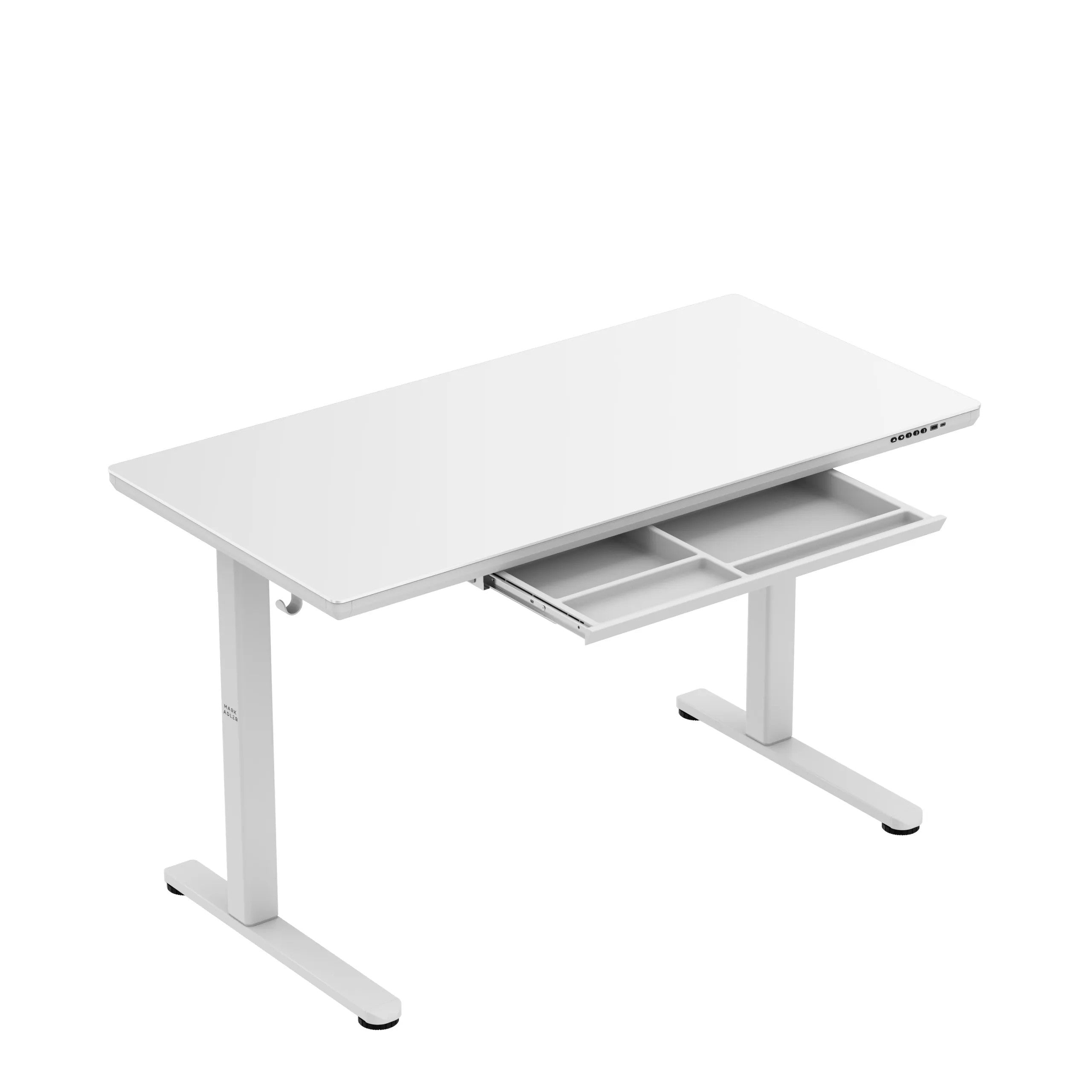 Elektrický stůl Mark Adler Leader 8.5 bílý se skleněnou deskou 