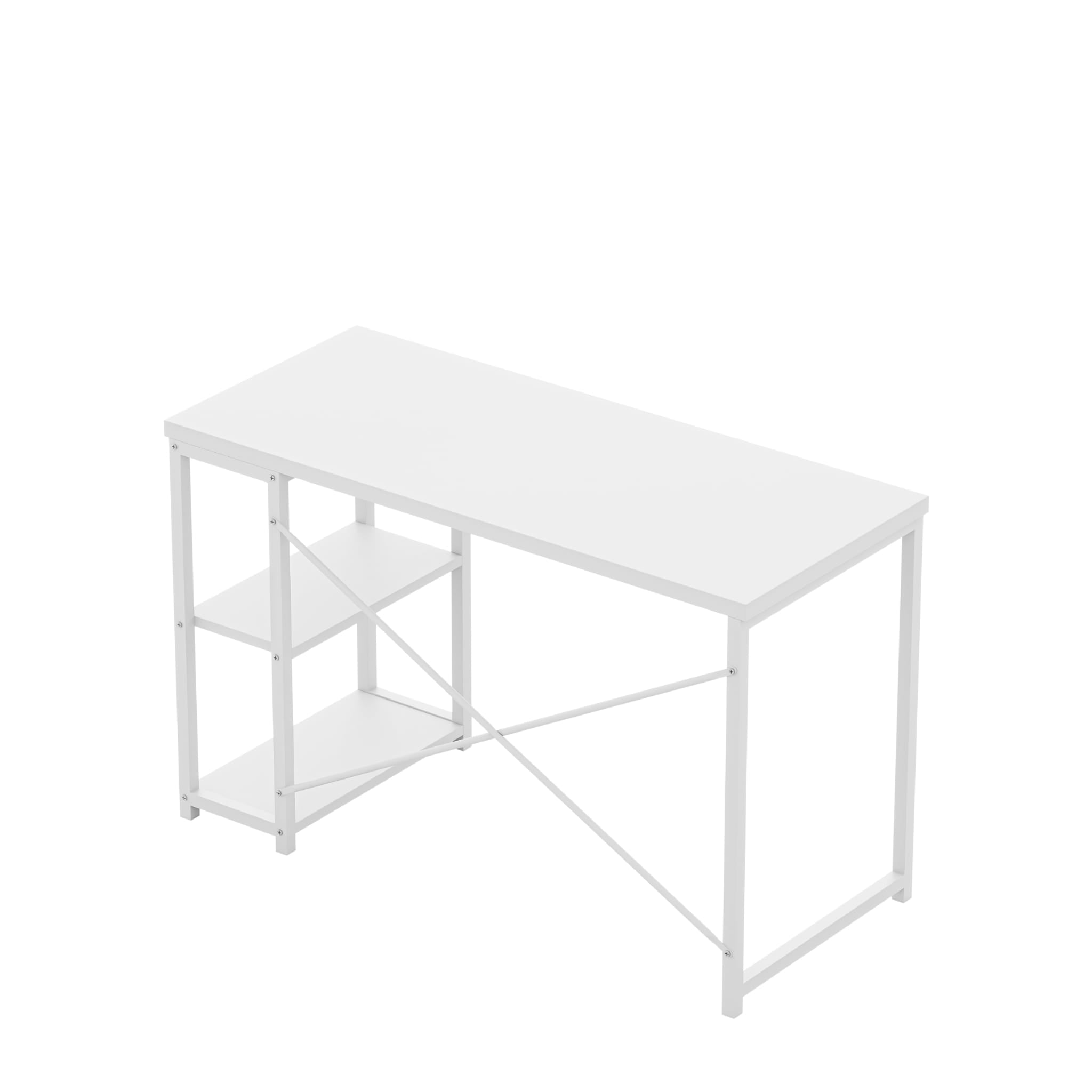 Psací stůl Mark Adler Leader 2.0 bílý 120 cm s policemi 