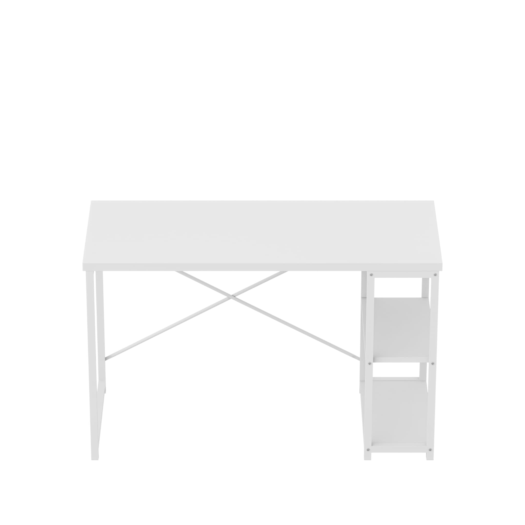 Psací stůl Mark Adler Leader 2.0 bílý 120 cm s policemi 