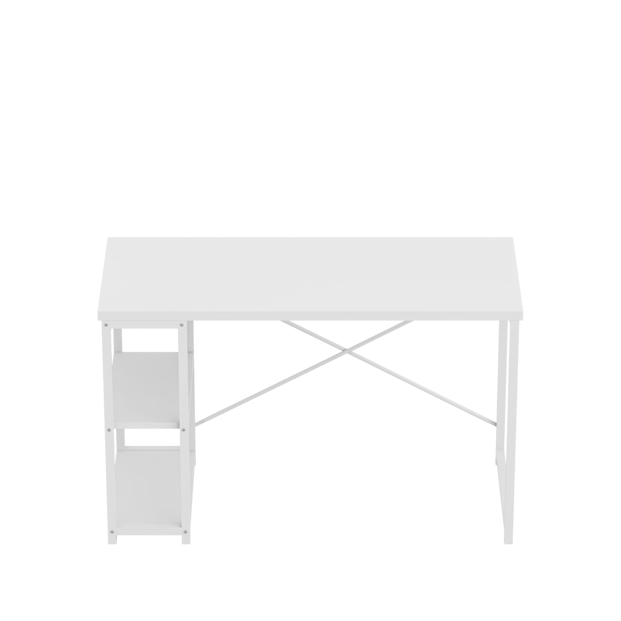 Psací stůl Mark Adler Leader 2.0 bílý 120 cm s policemi 