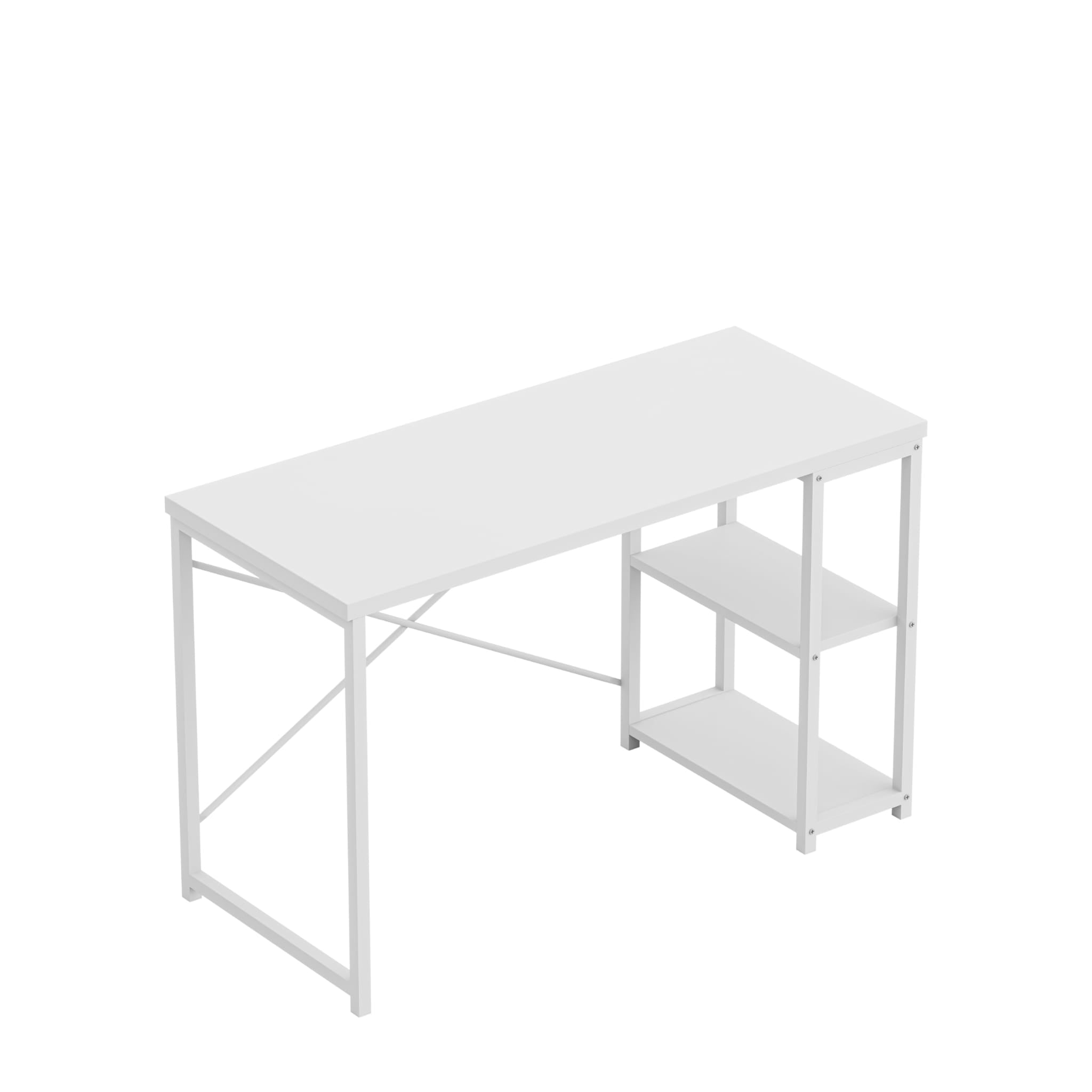 Psací stůl Mark Adler Leader 2.0 bílý 120 cm s policemi 